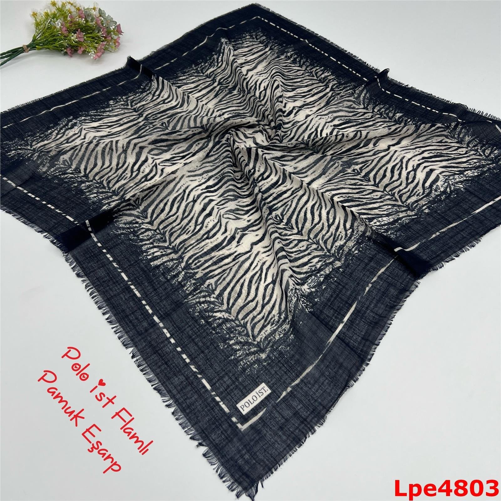 N-006 Polo İst Flamlı Pamuk Eşarp