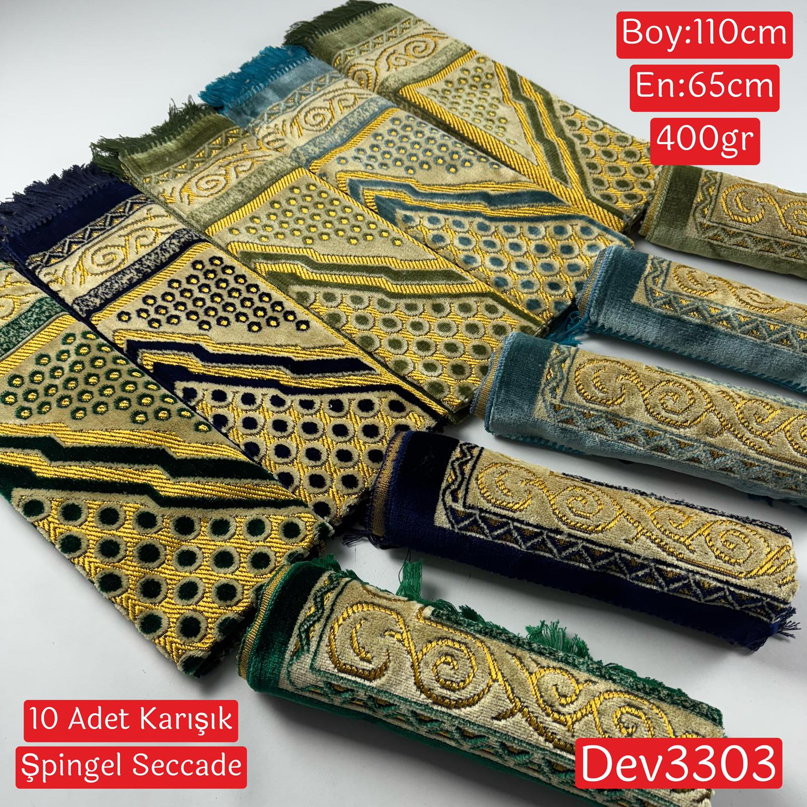 10 ADET KARIŞIK KADİFE ŞPİNGEL SECCADE