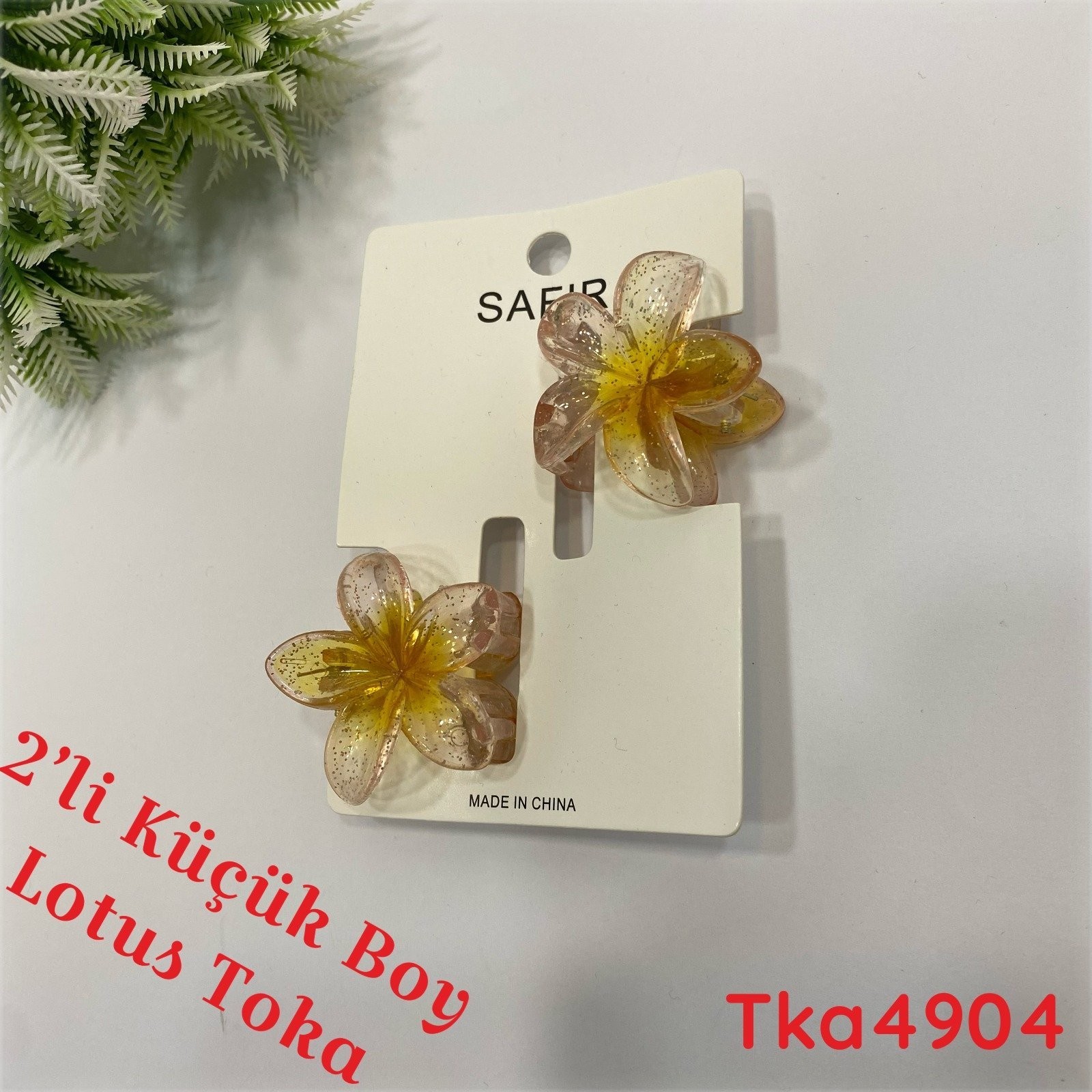 UC-136  2'li Küçük Boy Simli Lotus Toka