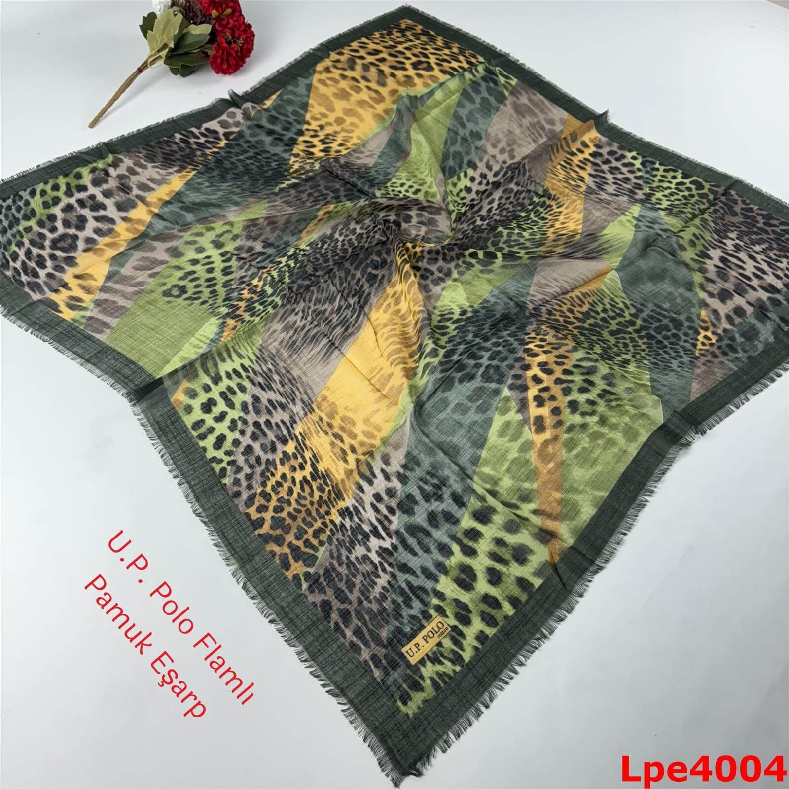 O-044 U.P Polo Flamlı Pamuk Eşarp