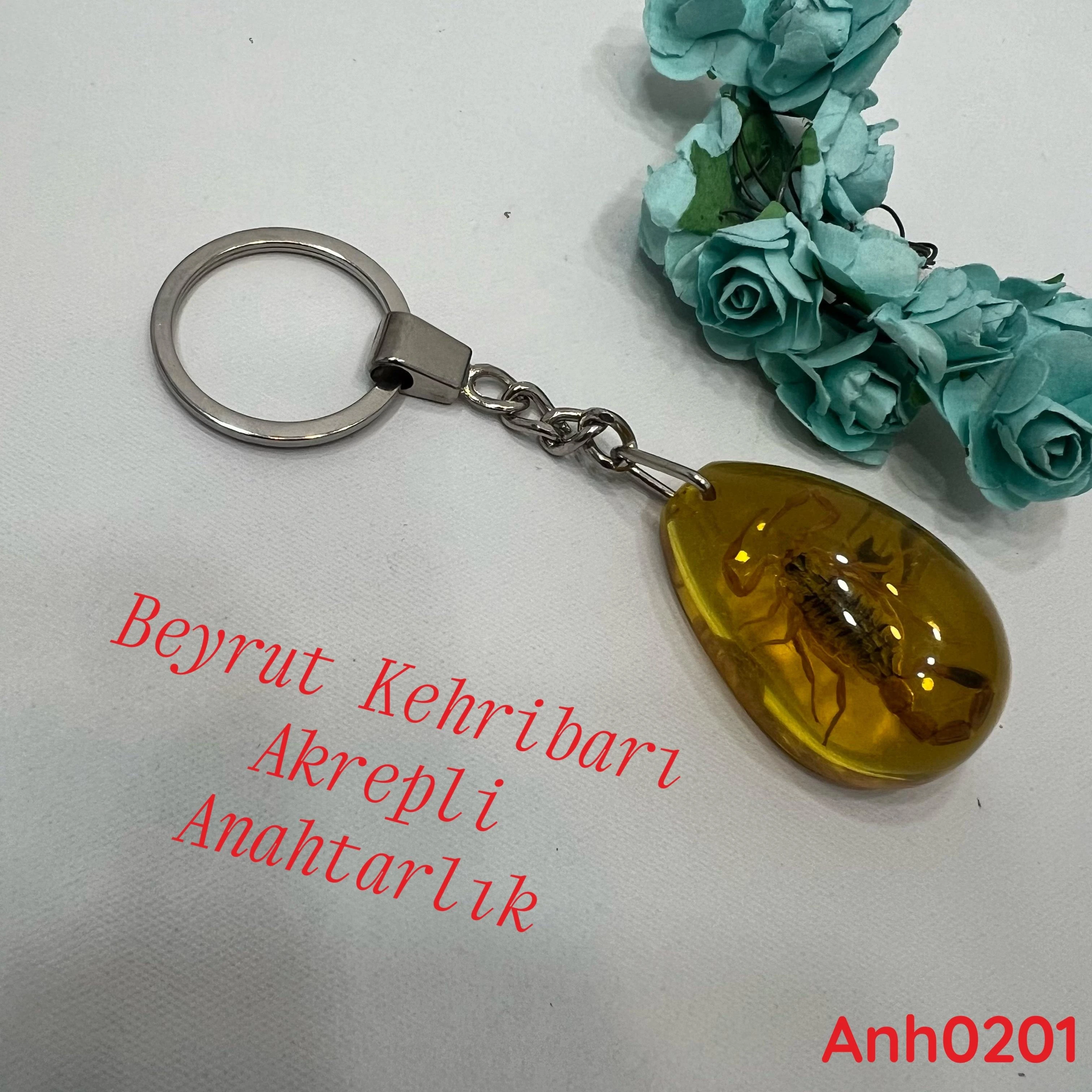 ZD-134 Beyrut Kehribarı Akrepli Anahtarlık