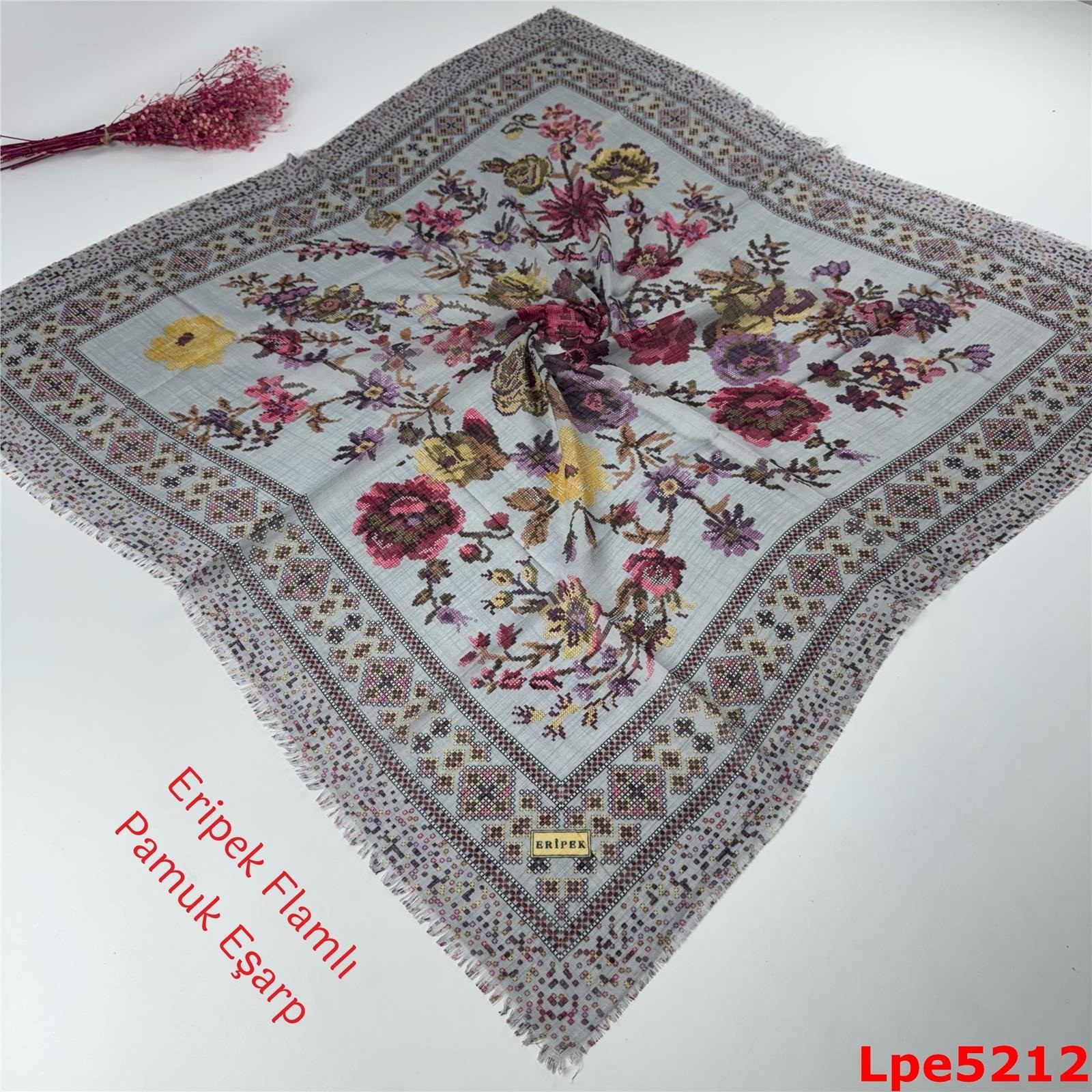 O-128 Eripek Flamlı Pamuk Eşarp
