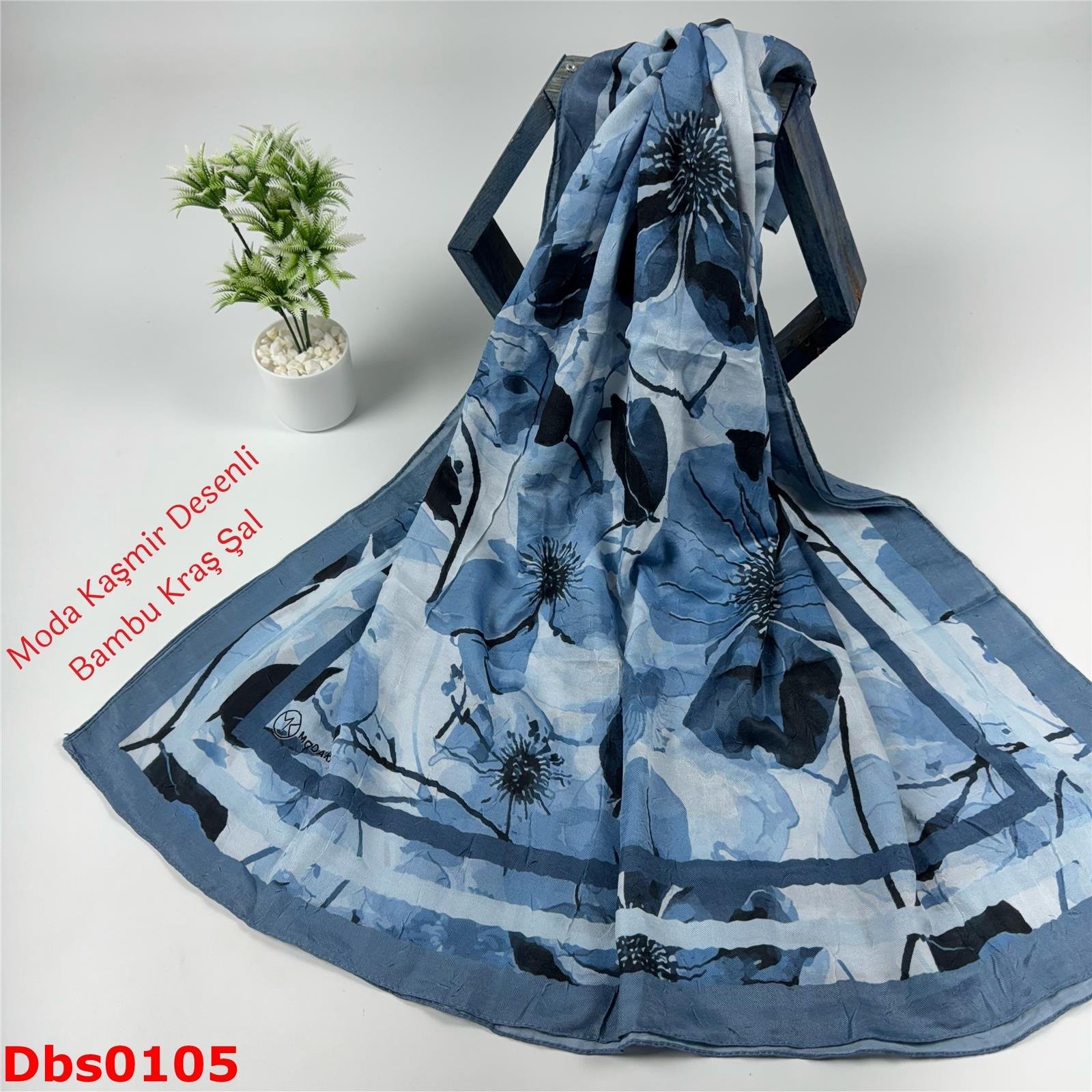 K-123 Moda Kaşmir Desenli Bambu Kraş Şal