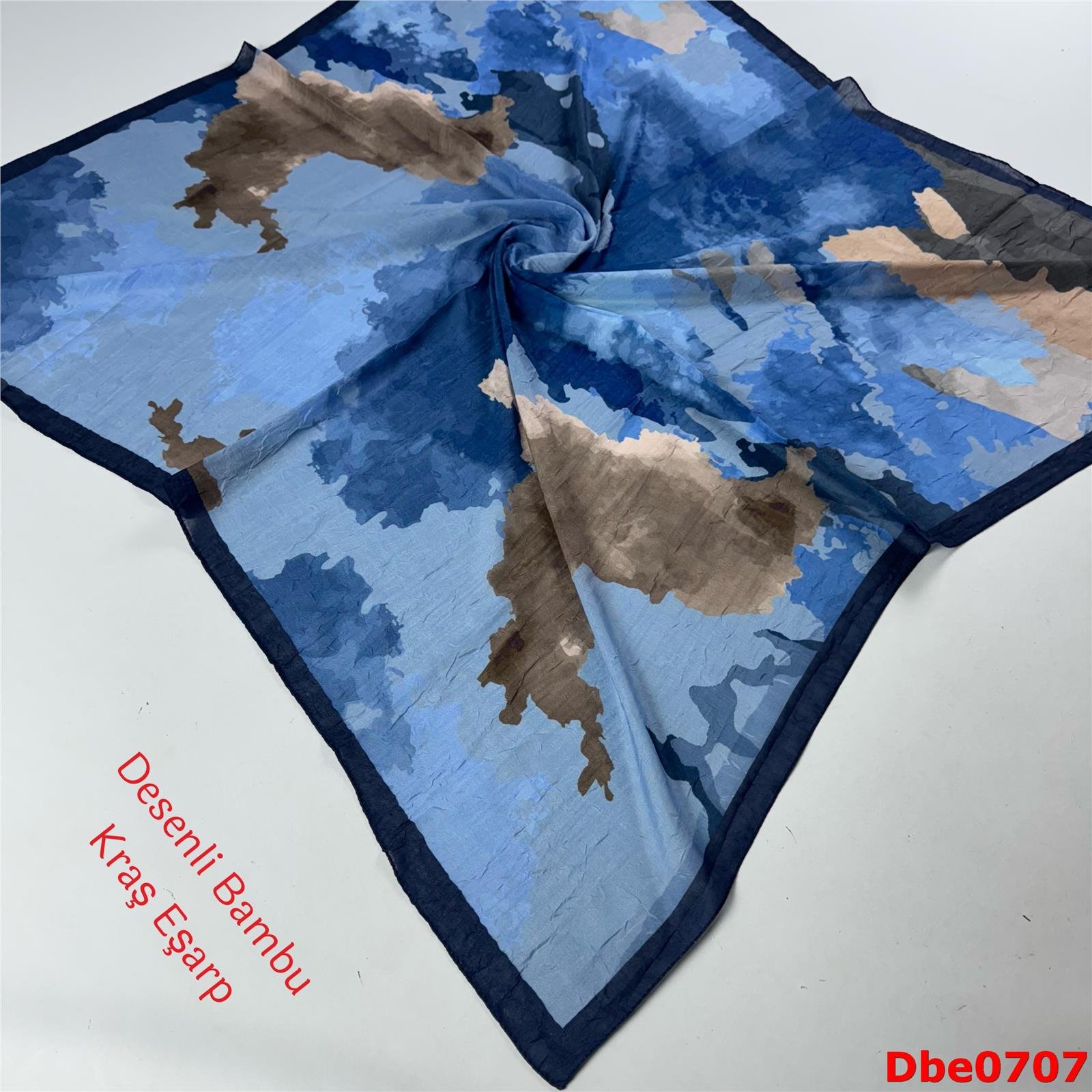 P-099 Desenli Bambu Kraş Eşarp