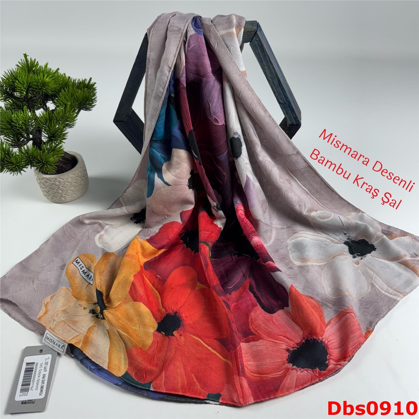 Y-052 Mismara Desenli Bambu Kraş Şal