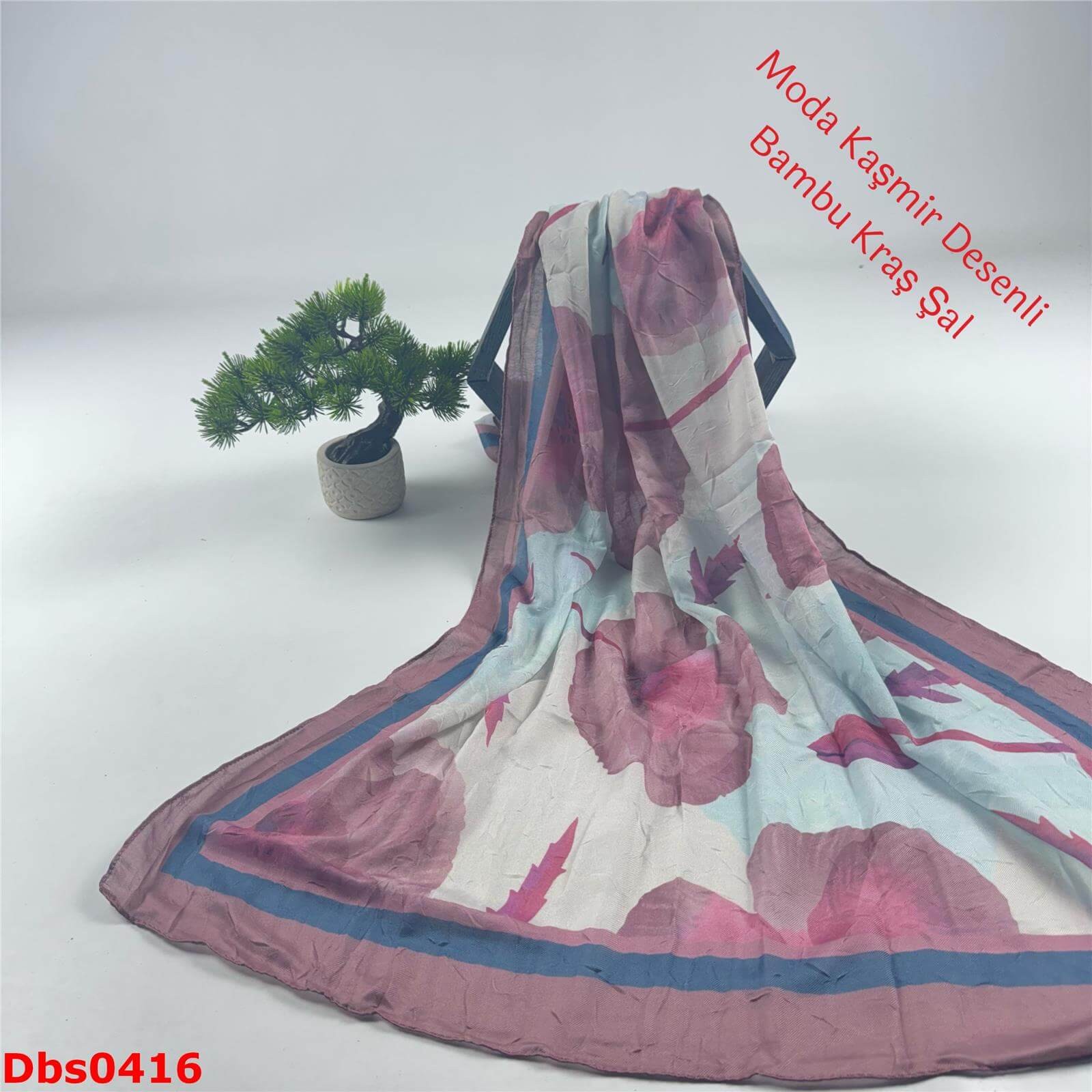 K-199  Moda Kaşmir Desenli Bambu Kraş Şal