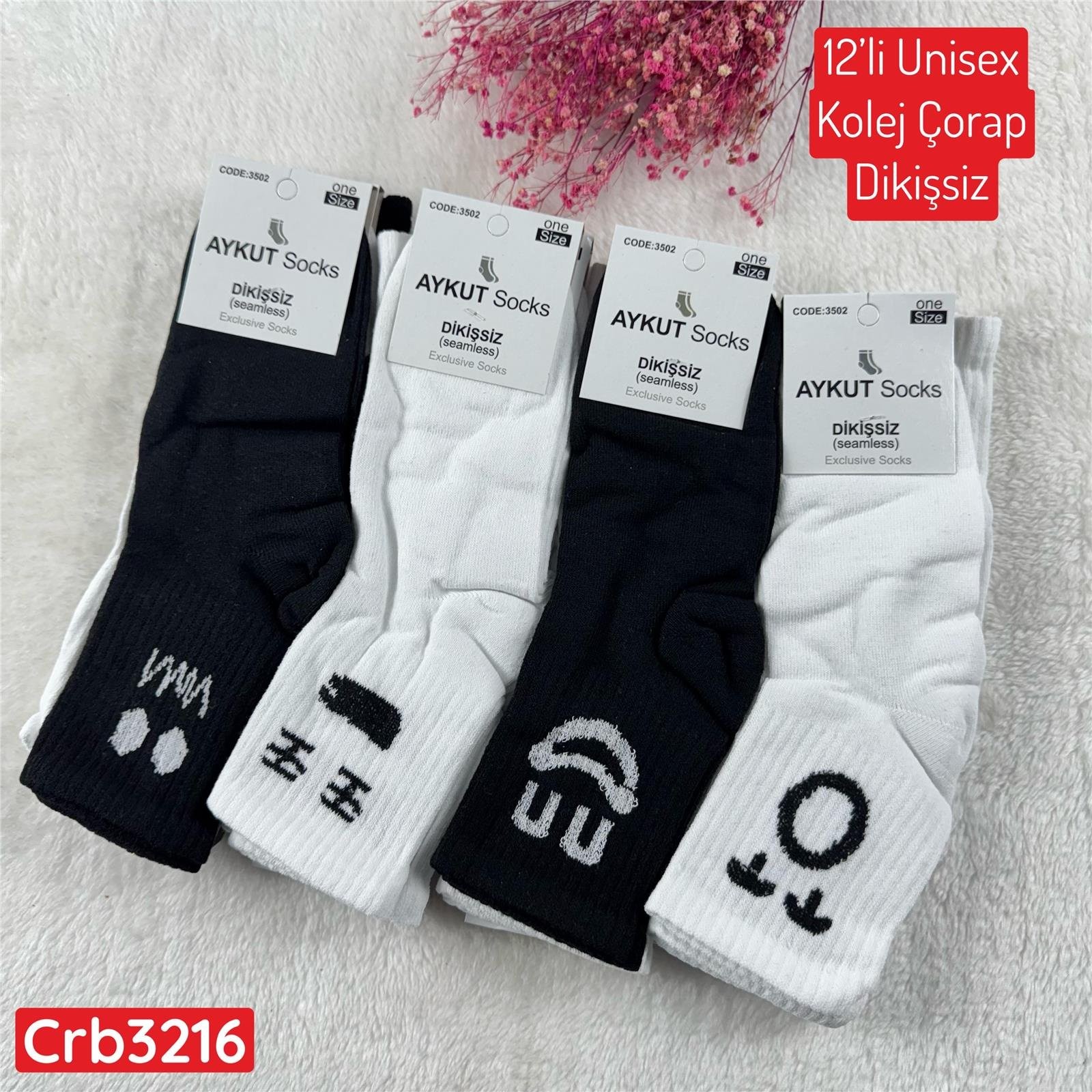 ZV-340 Unisex Kolej Çorap (Dikişsiz) 12 ADET