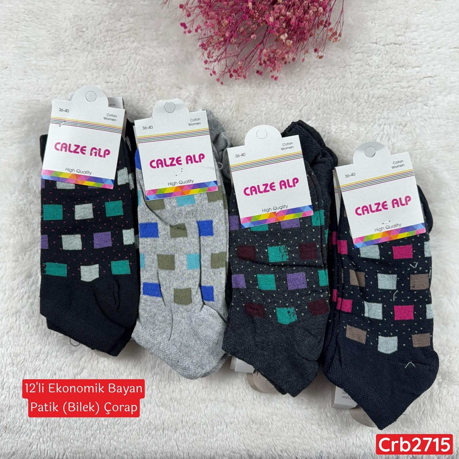 ZO-052 Ekonomik Bayan Patik(Bilek) Çorap 12 ADET