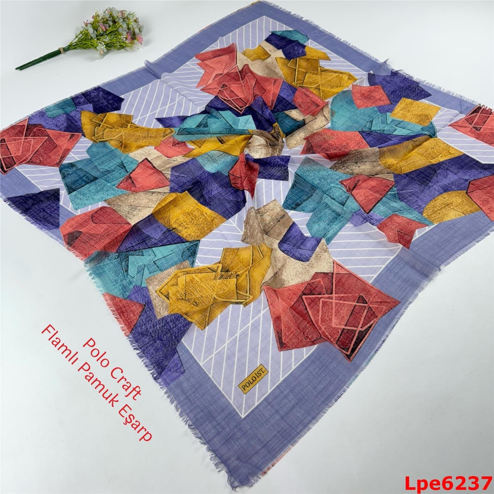 N-084 Polo Craft Flamlı Pamuk Eşarp