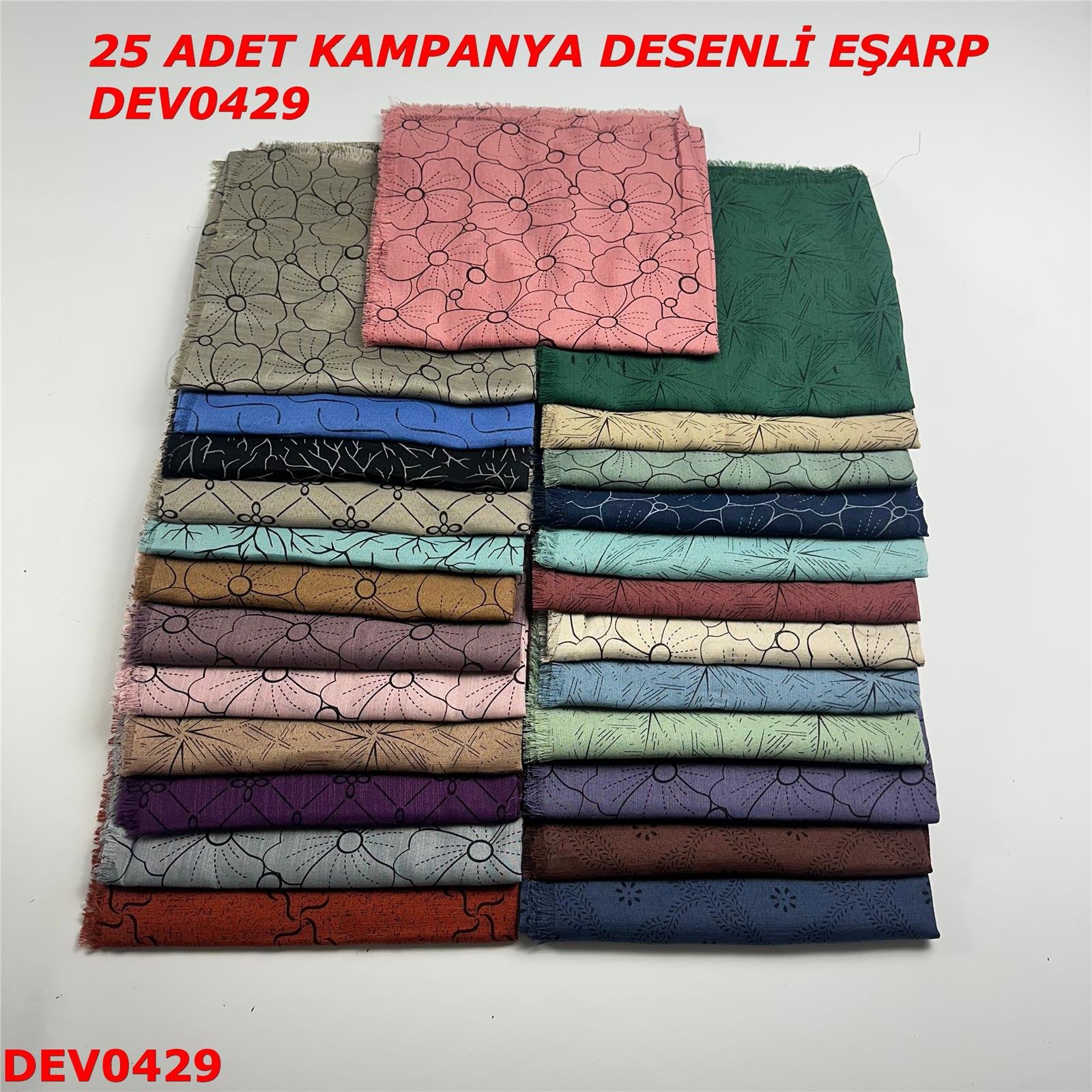 25 ADET  KAMPANYA DESENLİ EŞARP