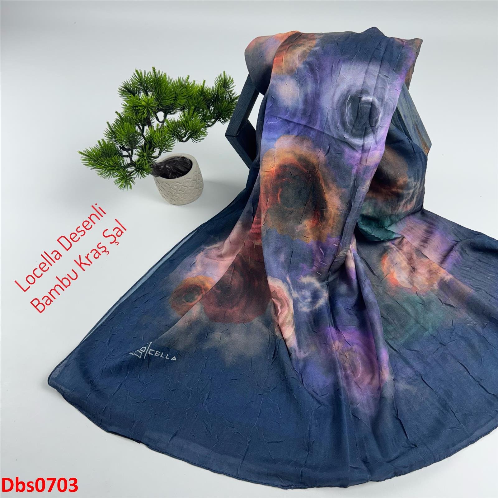 ZE-020 Locella Desenli Bambu Kraş Şal