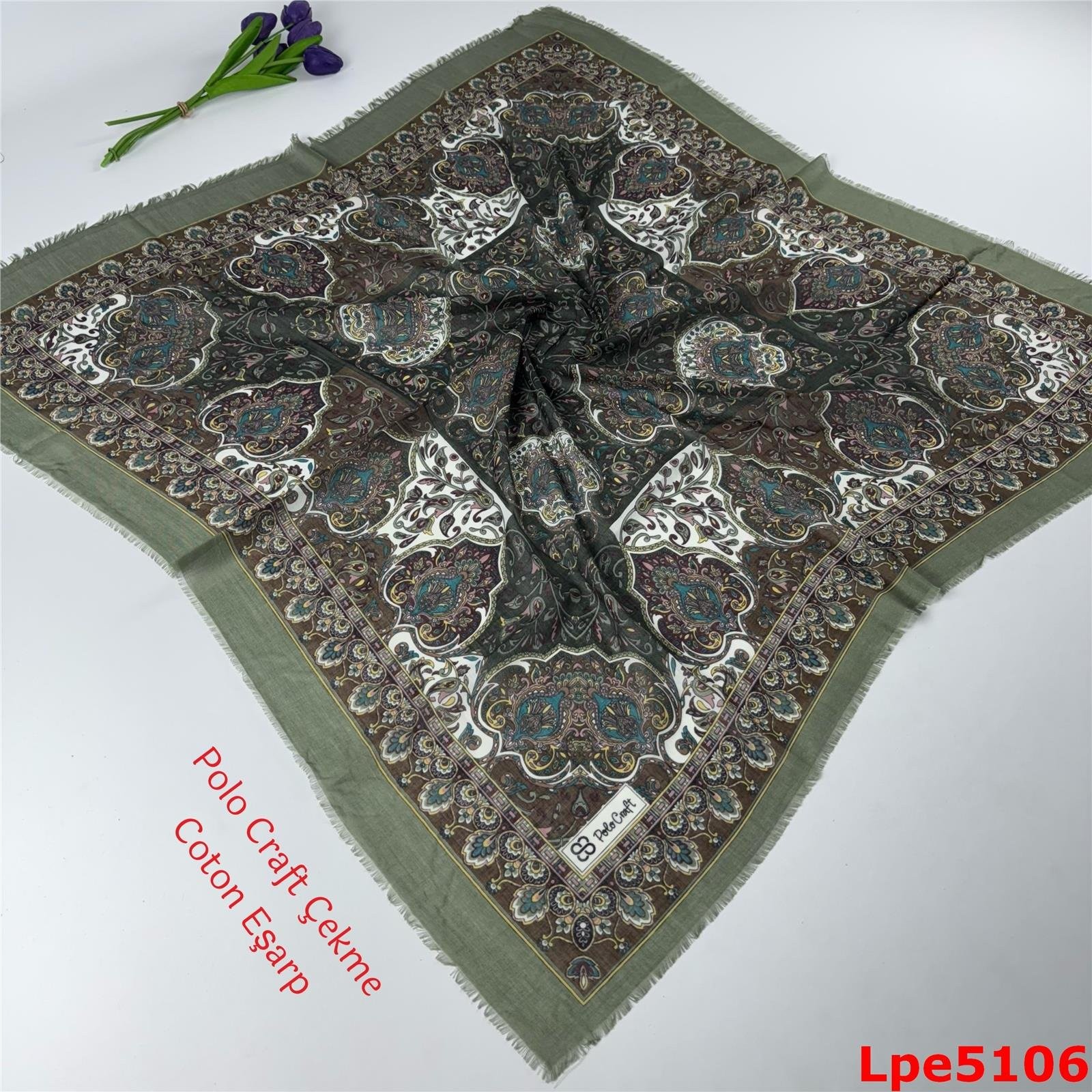 N-067 Polo Craft Çekme Coton Eşarp