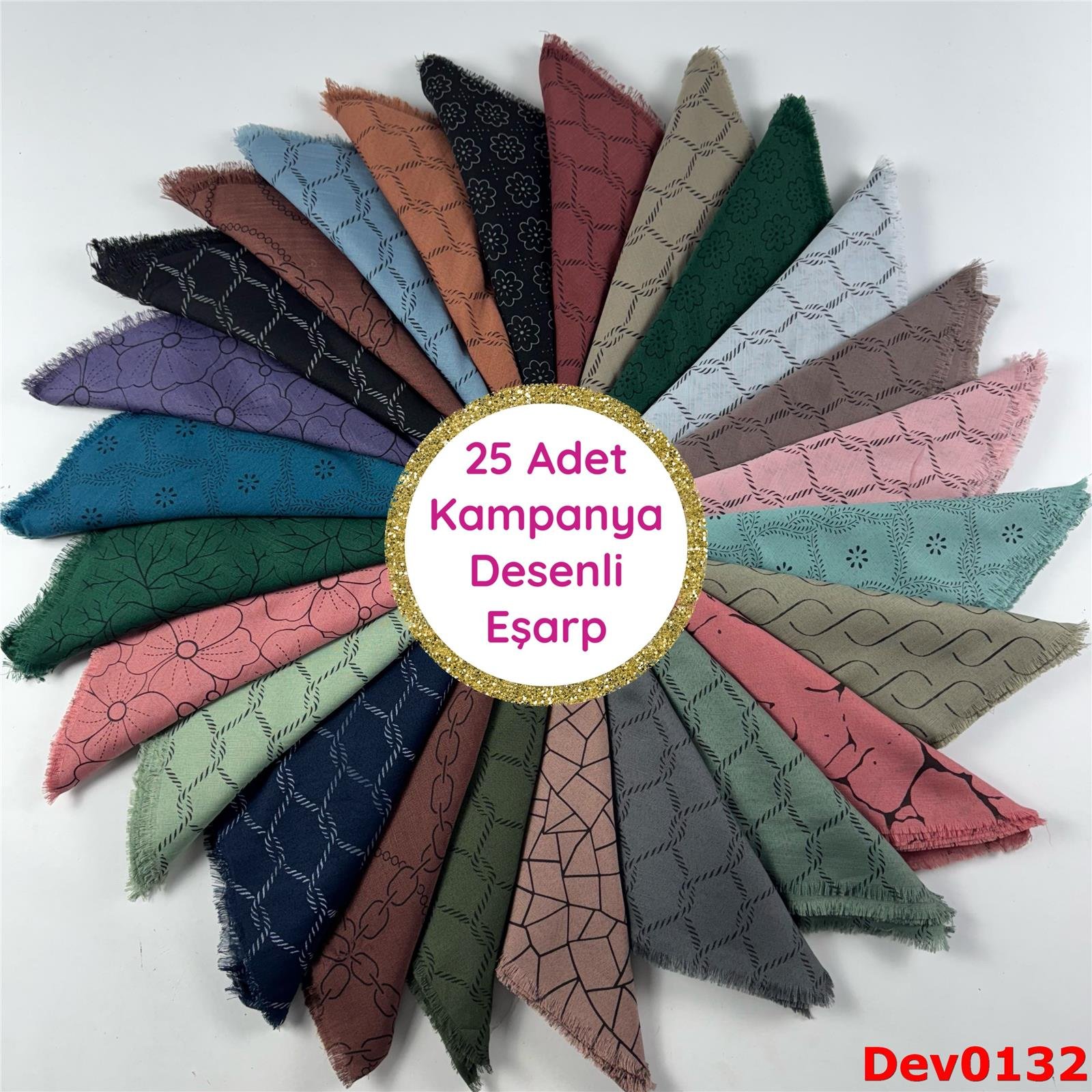 25 ADET KAMPANYA DESENLİ EŞARP