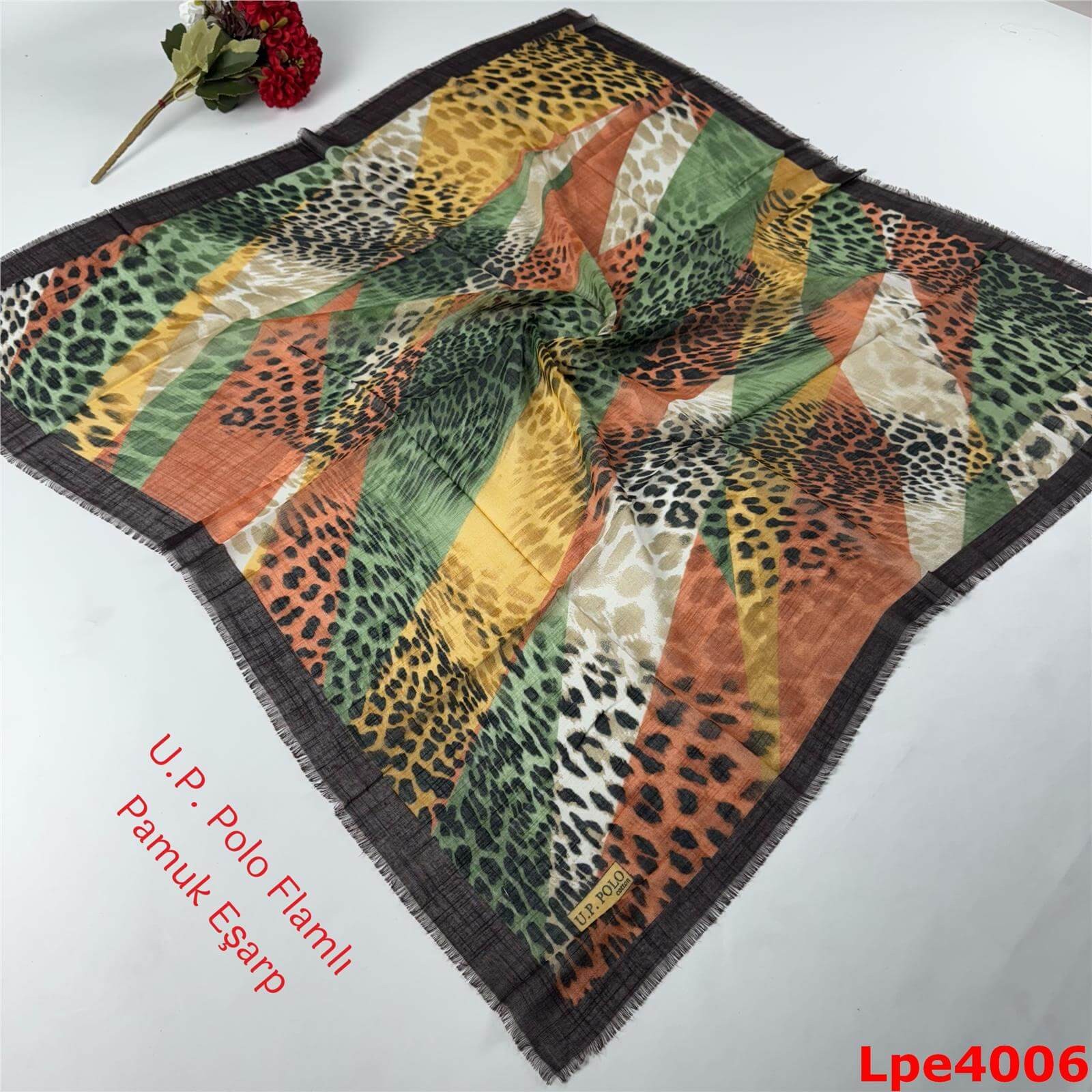 O-046 U.P Polo Flamlı Pamuk Eşarp