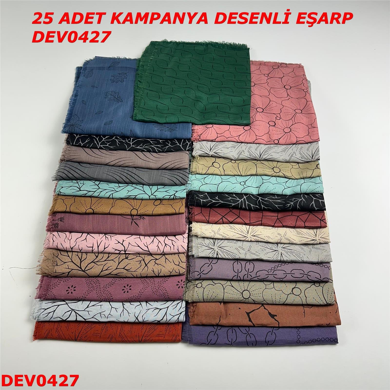 25 ADET  KAMPANYA DESENLİ EŞARP