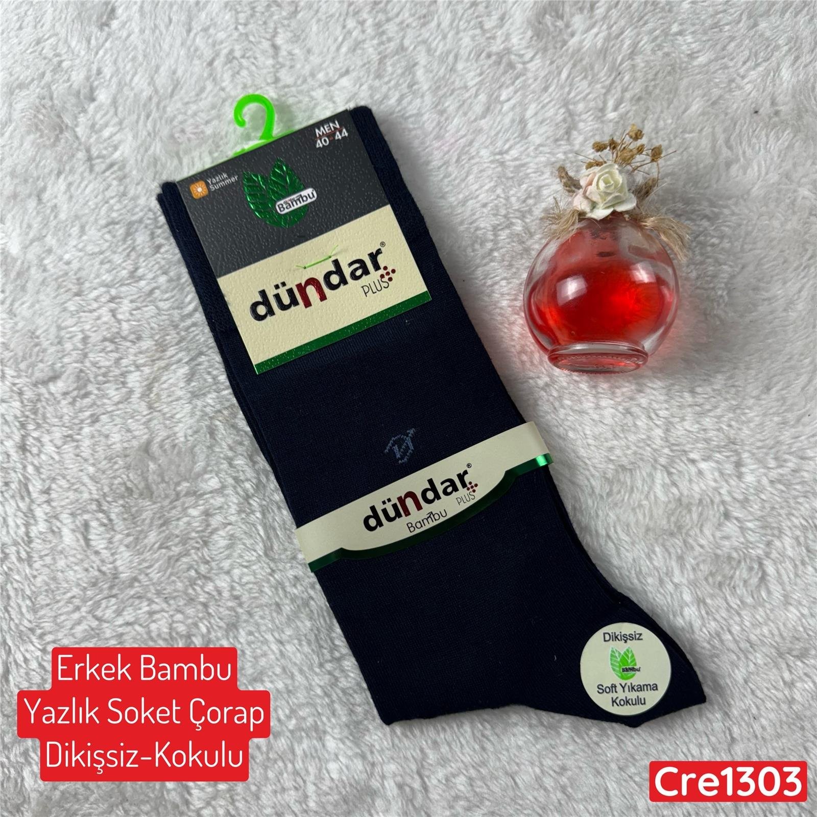 H-025 DÜNDAR Erkek Bambu Yazlık Soket Çorap (Dikişsiz Parfümlü)