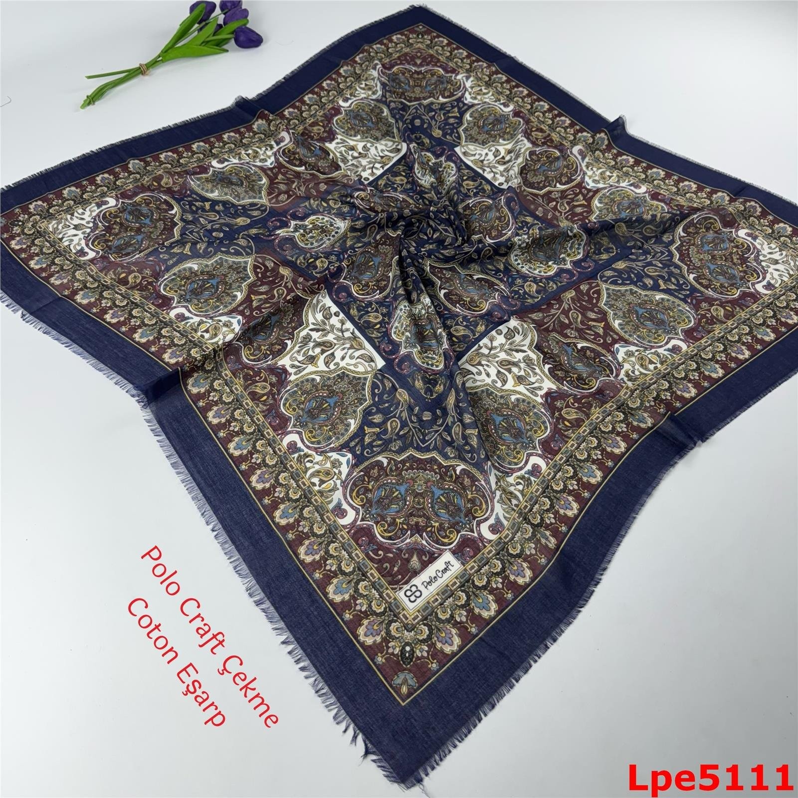 N-072 Polo Craft Çekme Coton Eşarp