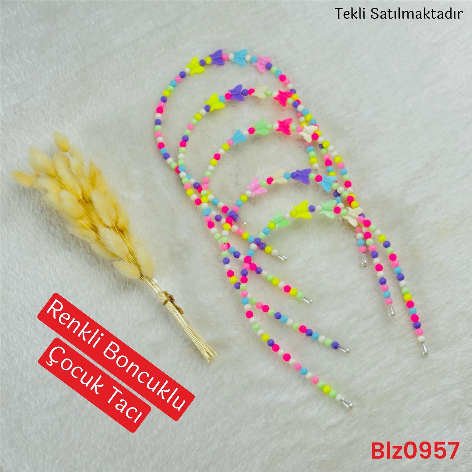 ZC-079  Boncuklu Çocuk Tacı Renkli 1 Adet