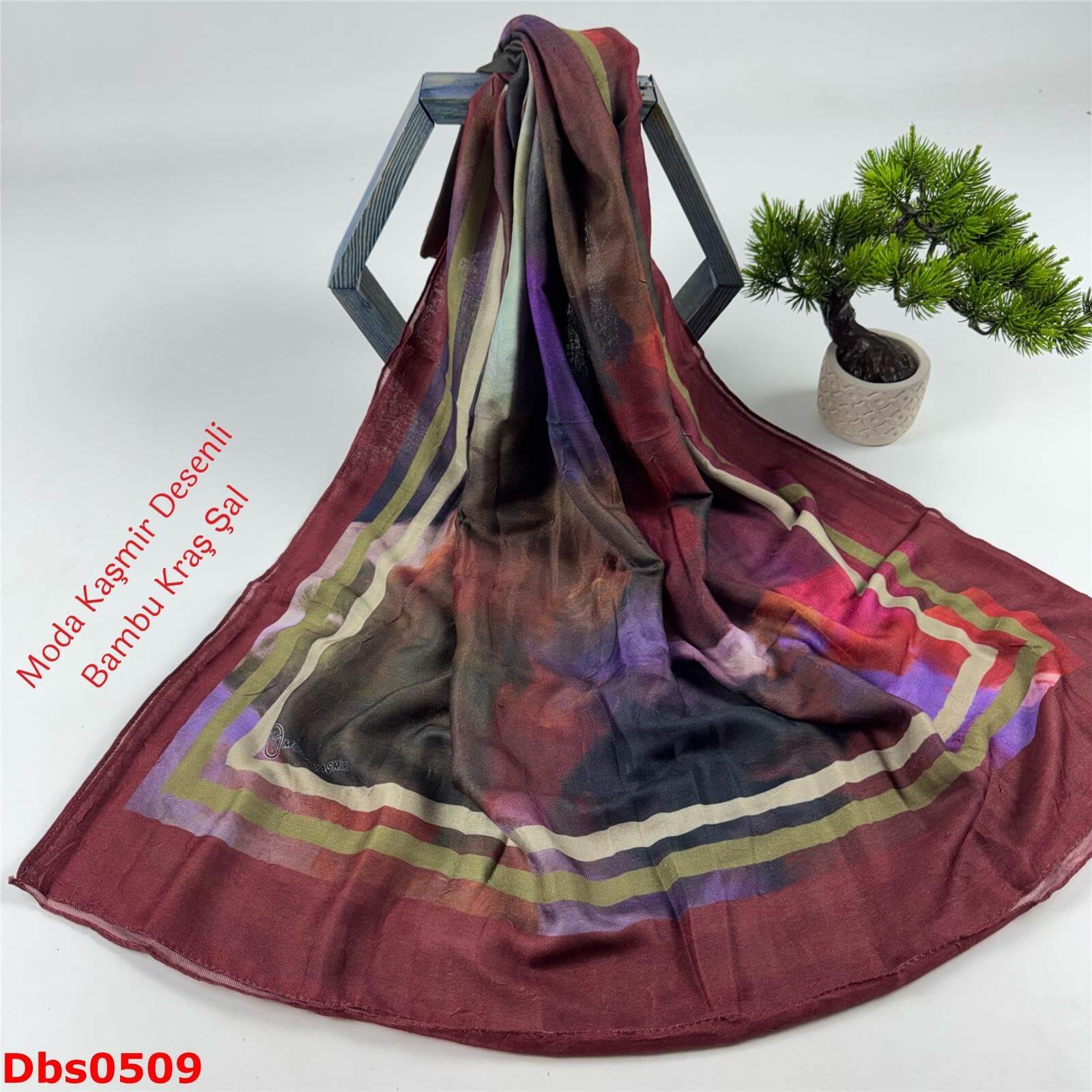 K-131 Moda Kaşmir Desenli Bambu Kraş Şal