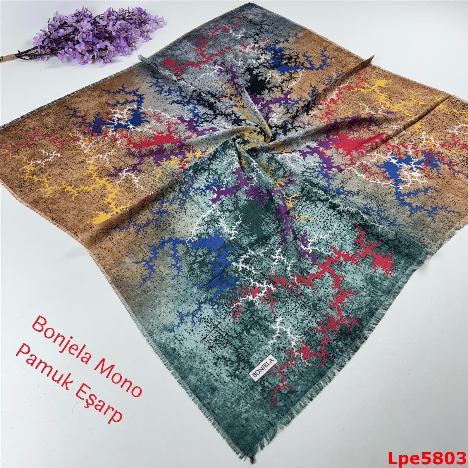 O-012 Bonjela Mono Pamuk Eşarp