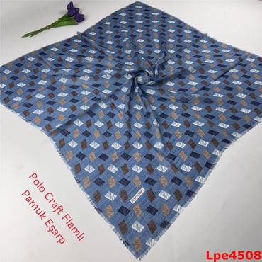 N-138 Polo Craft Flamlı Pamuk Eşarp