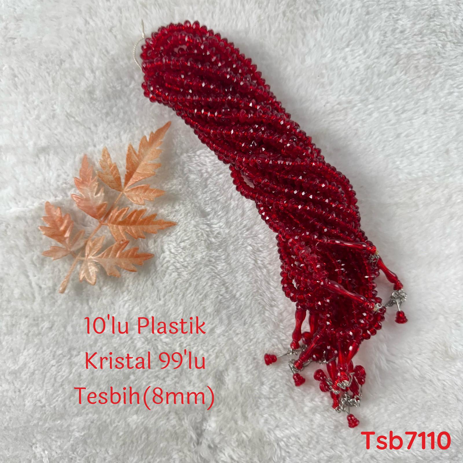 ZZ-042 10'lu Kristal Plastik 99luk Tesbih (8mm)