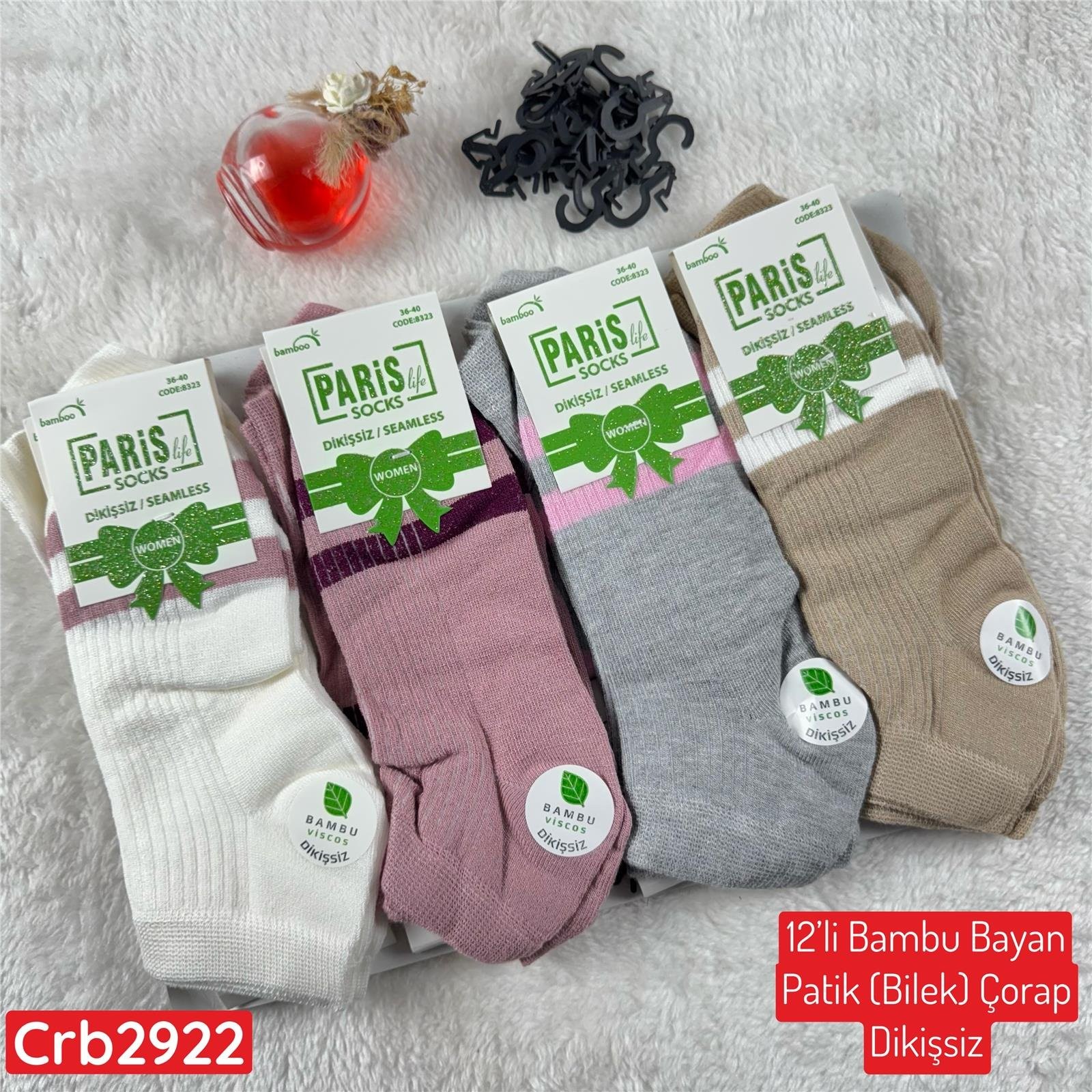 ZP-014 Bambu Bayan Patik(Bilek) Çorap (Dikişsiz) 12 ADET
