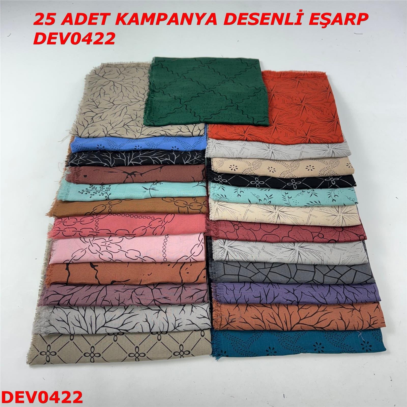 25 ADET  KAMPANYA DESENLİ EŞARP