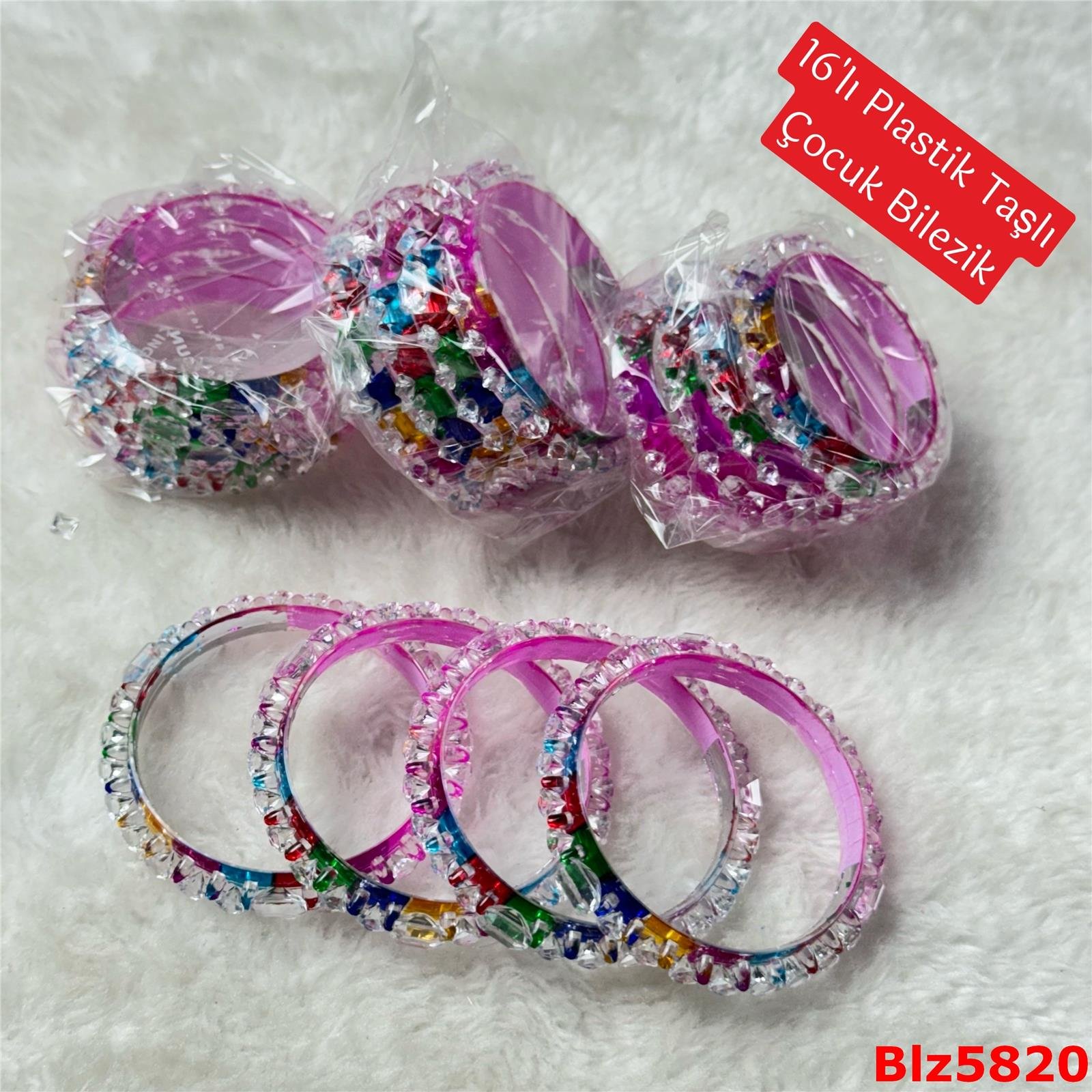 ZV-488 16'lı Plastik Taşlı Çocuk Bilezik