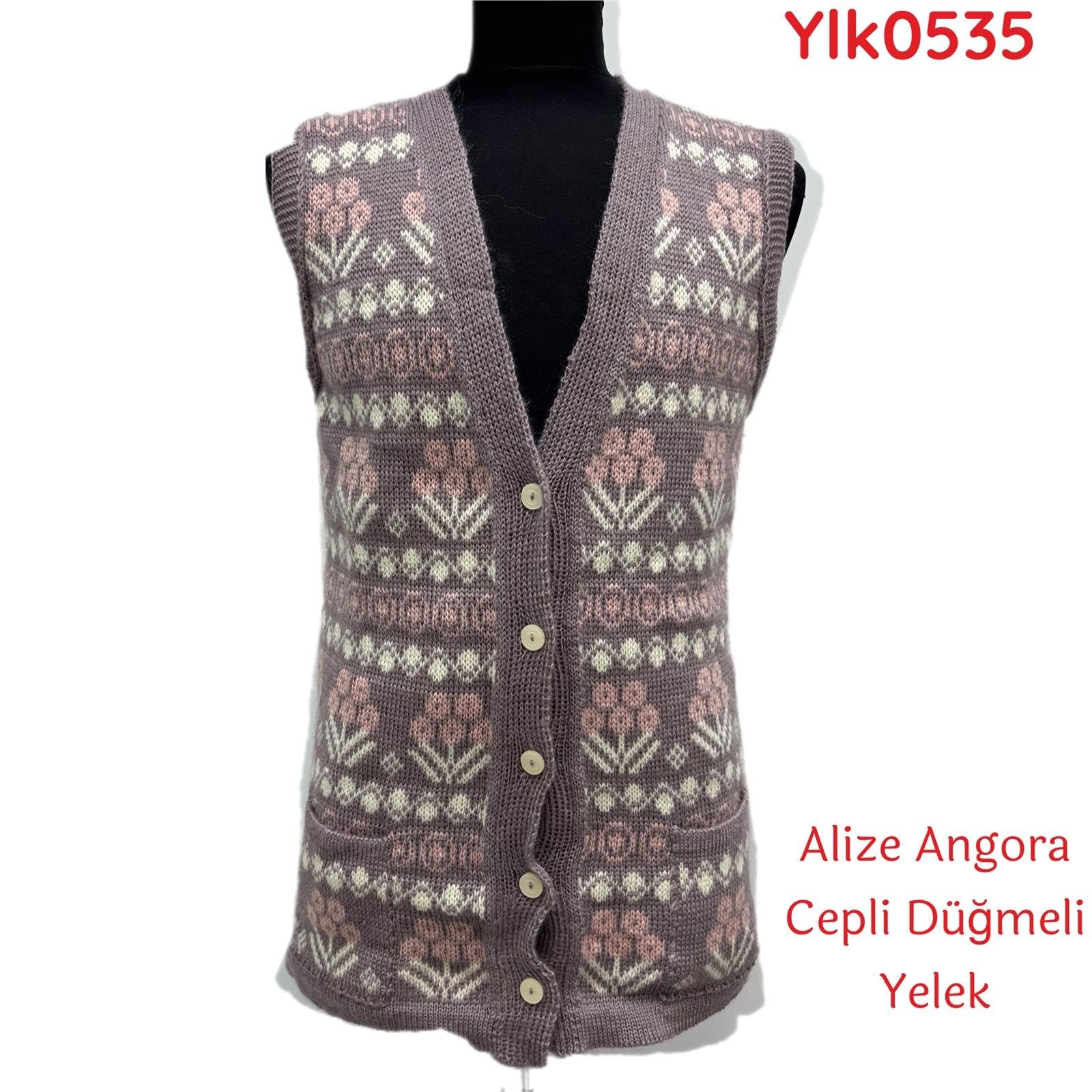 ZY-008 Alize Angora Cepli Düğmeli Yelek