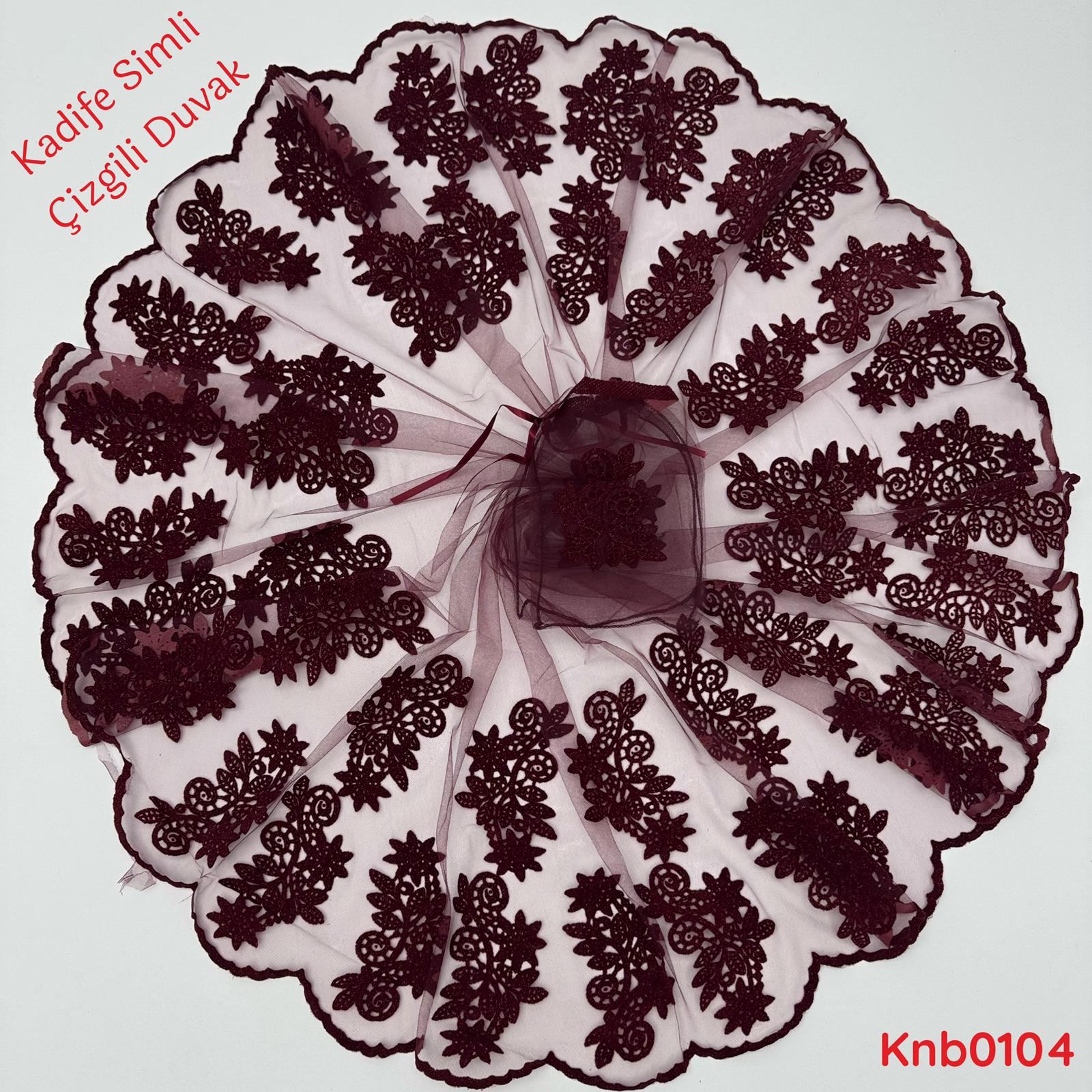 ZP-012 Kadife Simli Çizgili Duvak