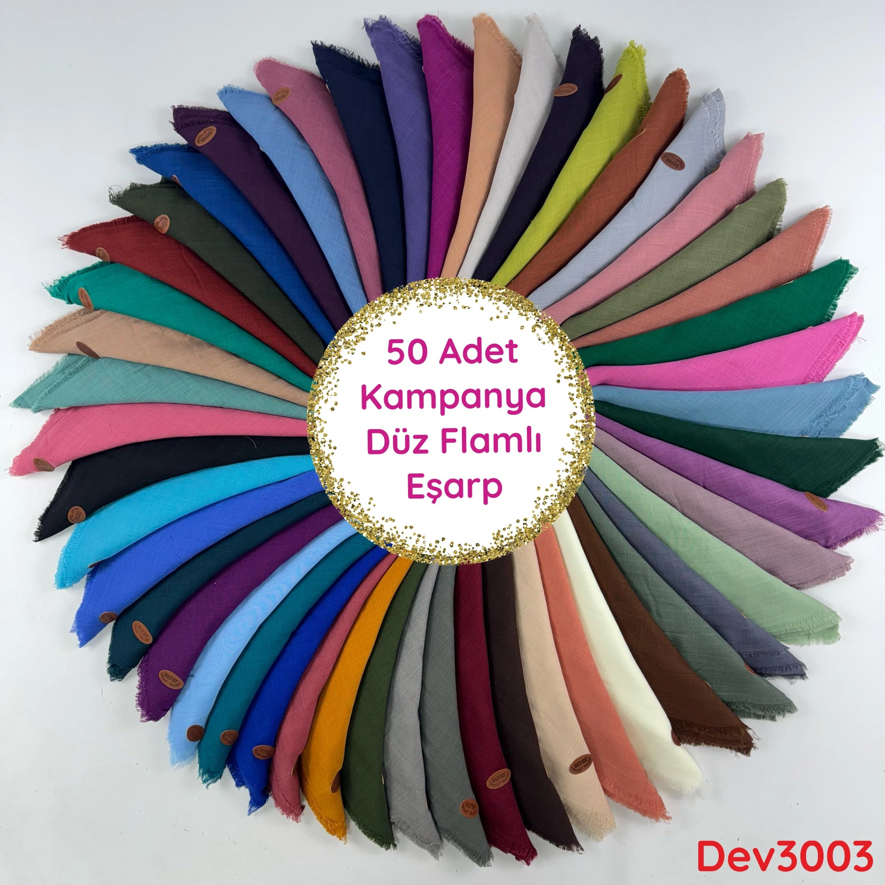 KAMPANYA.. 50 ADET DÜZ FLAMLI PAMUK EŞARP