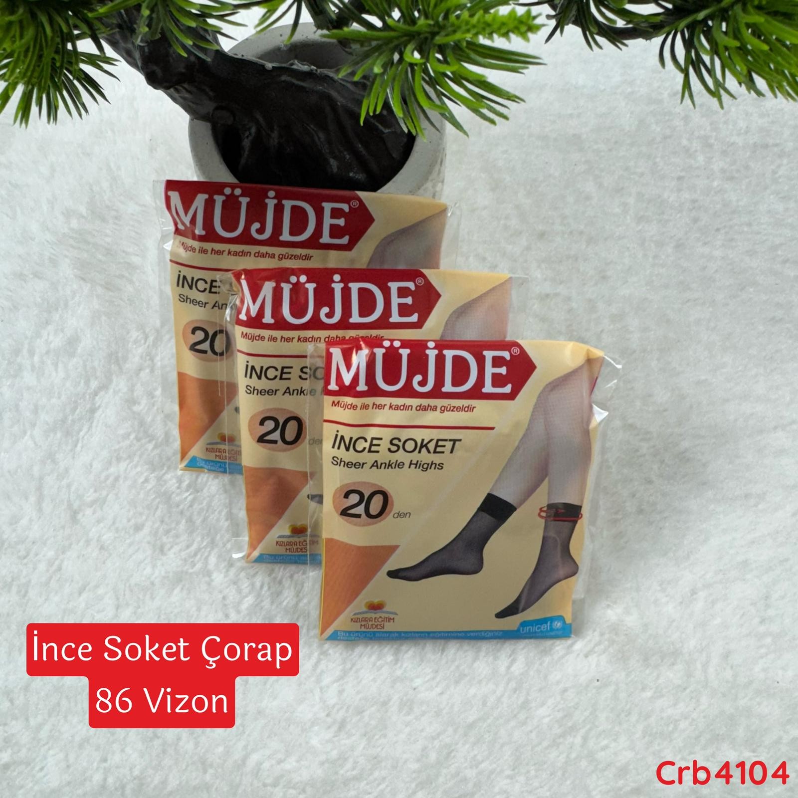 KA-055 İnce Soket Çorap 86 Vizon (20 Denye)
