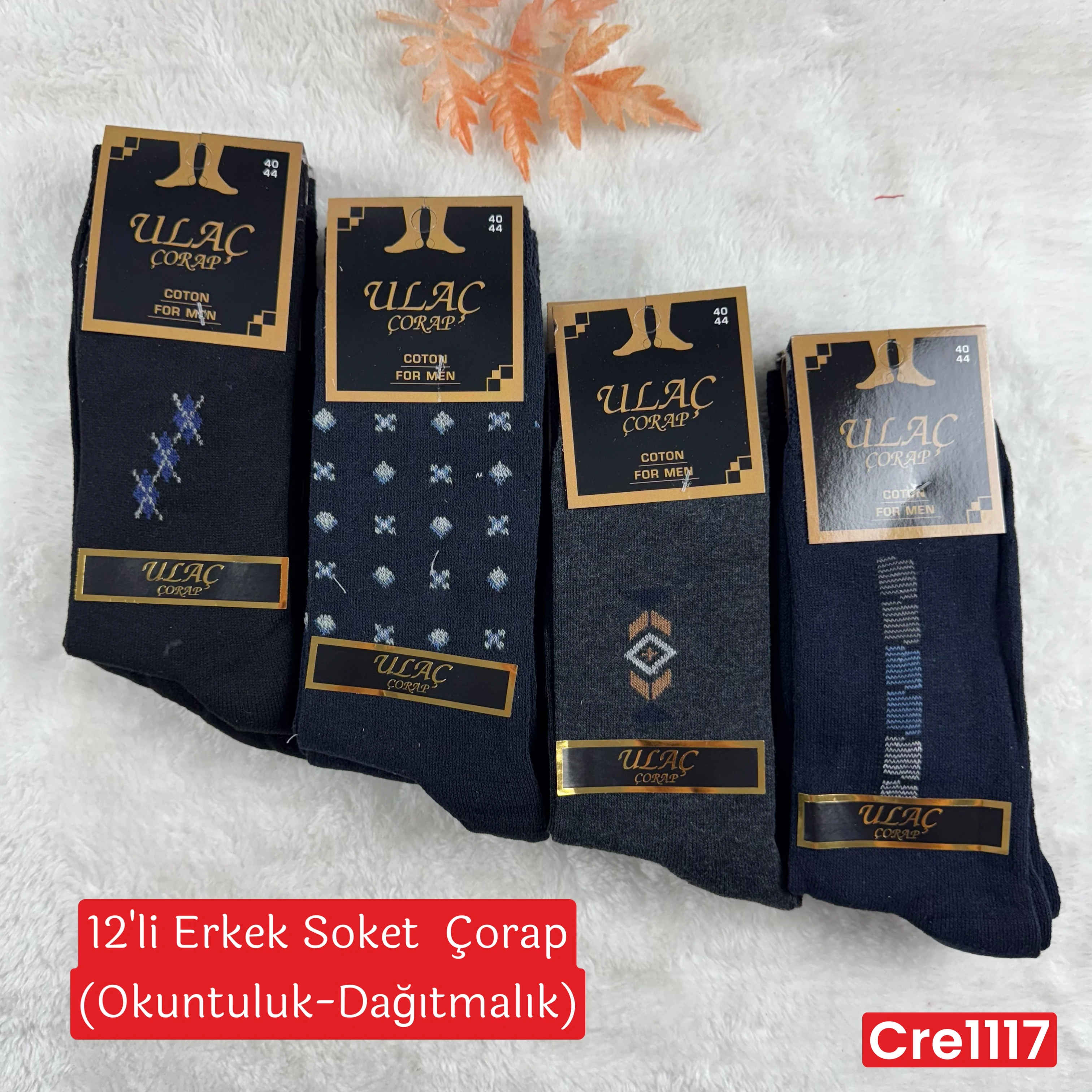 ZV-187 12 Adet Erkek Soket Çorap (Okuntuluk-Dağıtmalık)