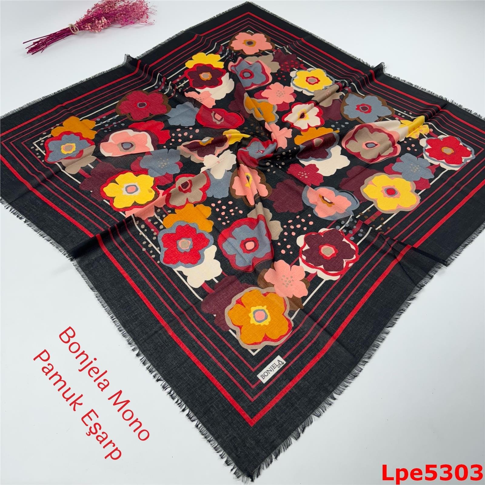 O-010 Bonjela Mono Pamuk Eşarp