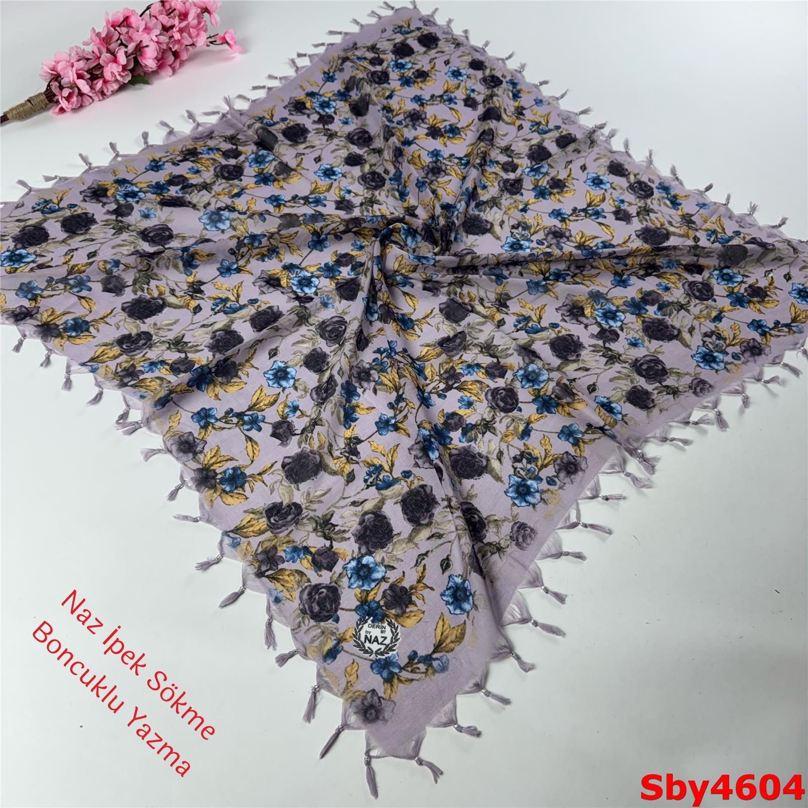 L-174 Naz İpek Sökme Boncuklu Yazma