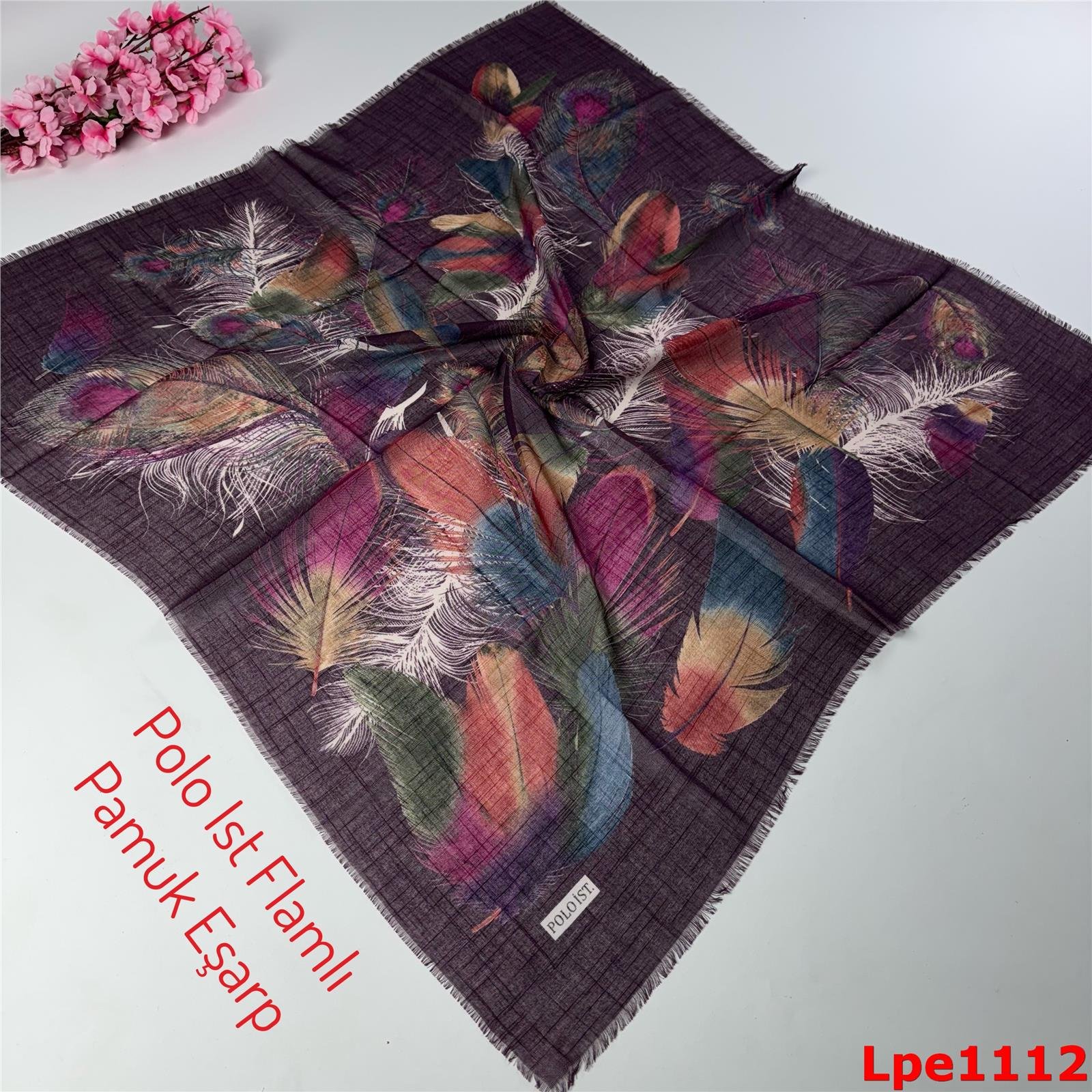 N-165 Polo İst Flamlı Pamuk Eşarp