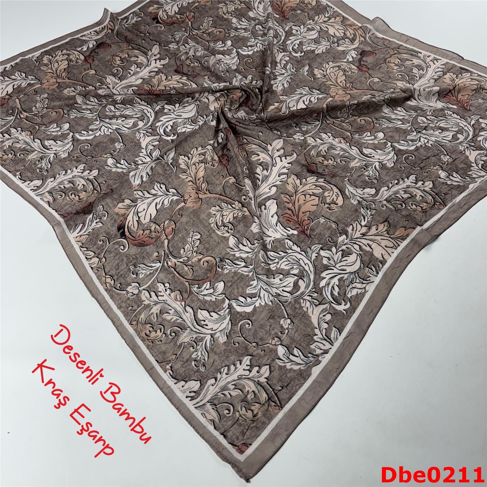 S-102 Desenli Bambu Kraş Eşarp