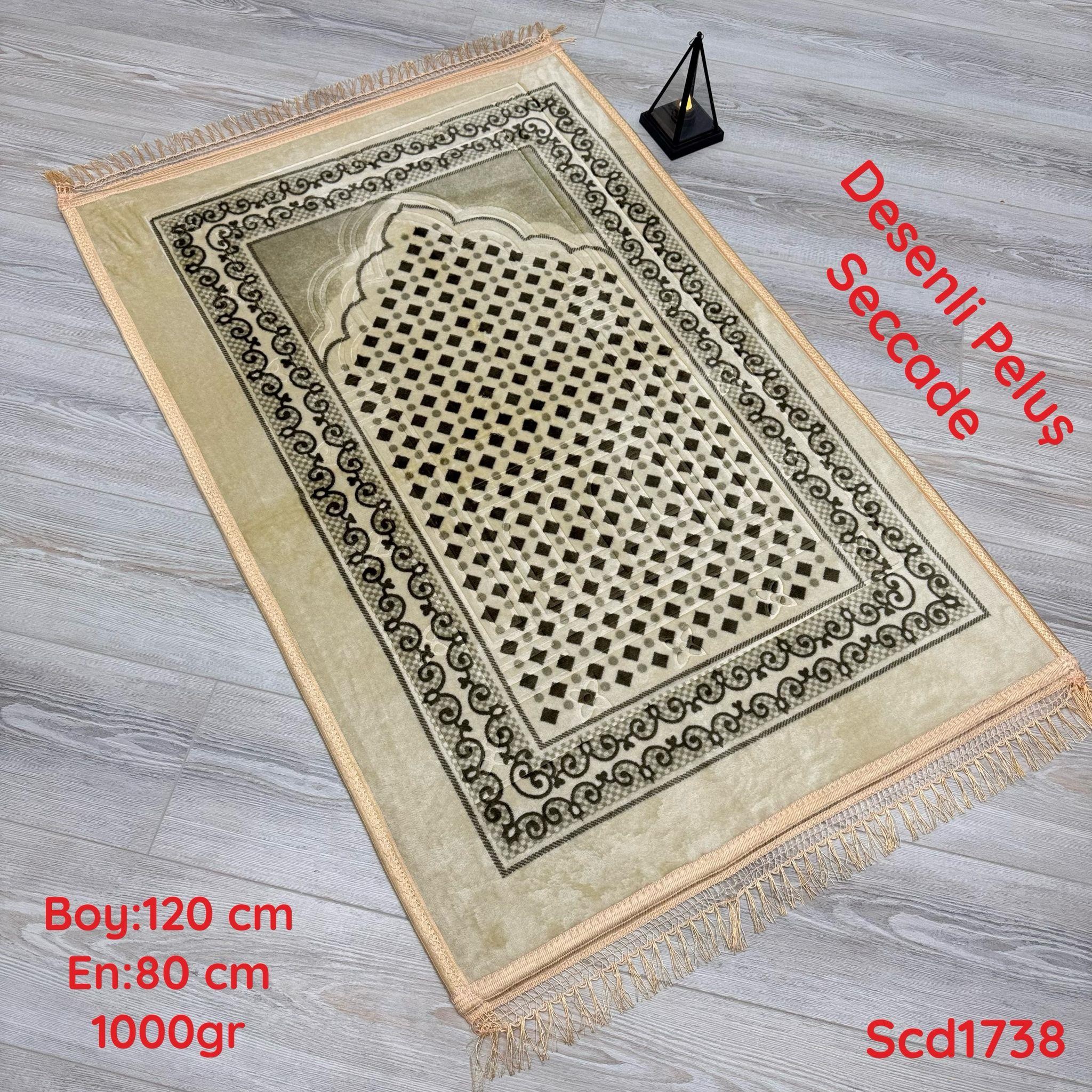 ZV-037 Desenli Peluş Seccade