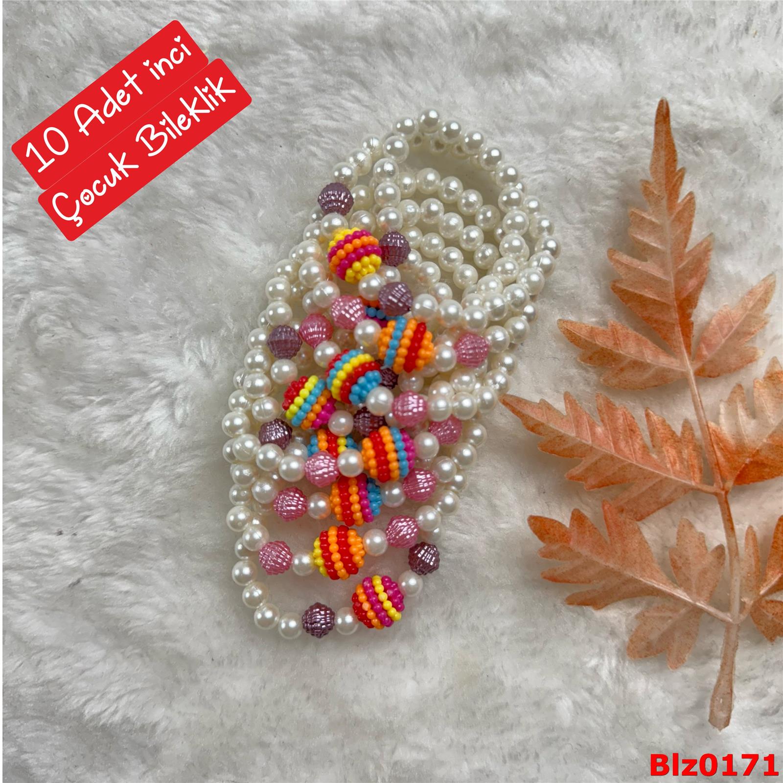 ZE-064 10 Adet İnci Esnek Renkli Bileklik