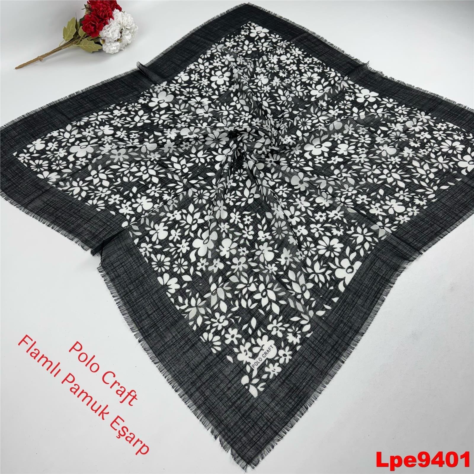 A-0921 Polo Craft Flamlı Pamuk Eşarp