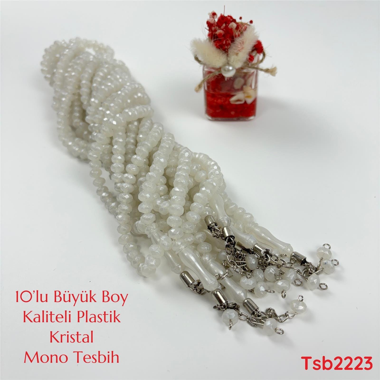 V-165 10'lu Büyük Boy Kaliteli Mono Kristal 99luk Tesbih