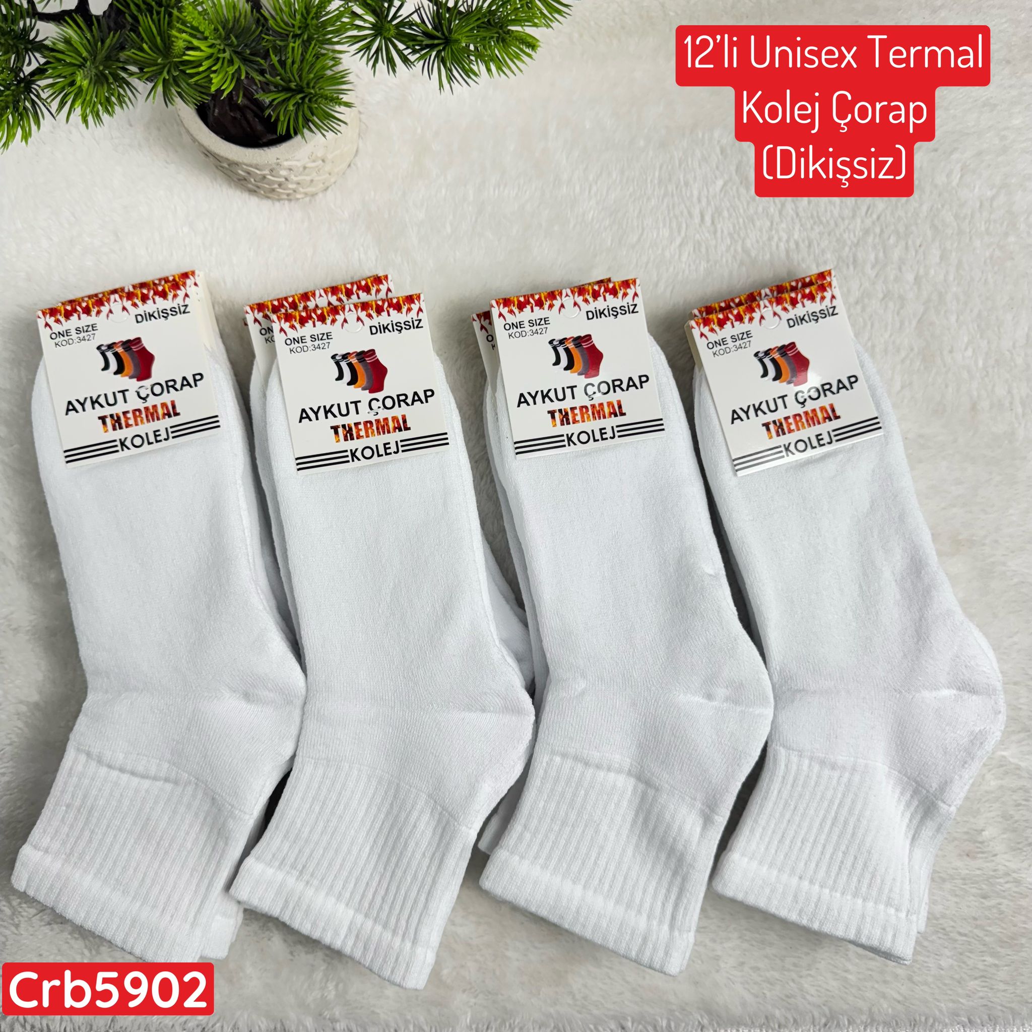 ZV-445 12li Unisex Termal Kolej Çorap