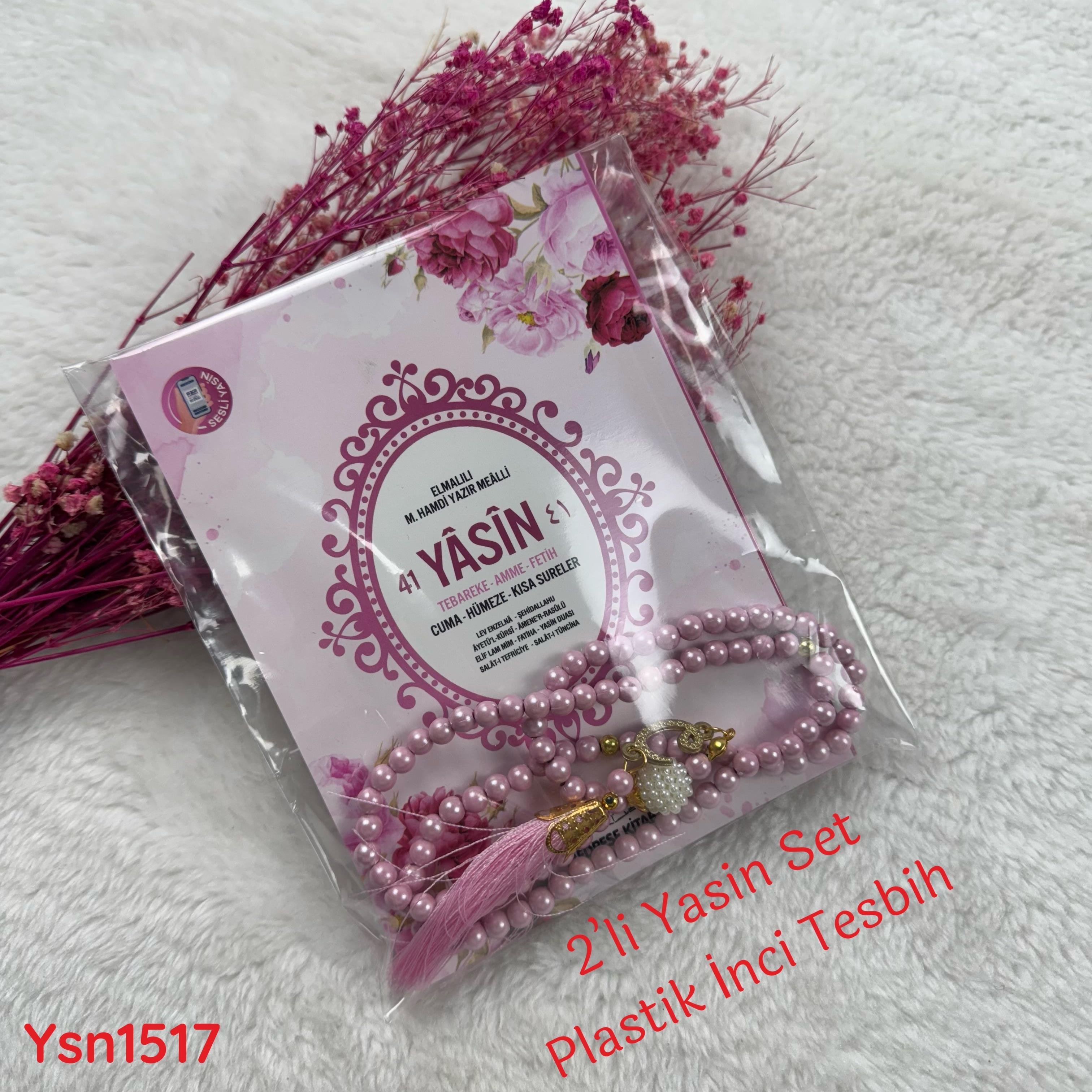 Z-123 80 Sayfa Yasin Kitabı Plastik İnci Tesbih Set