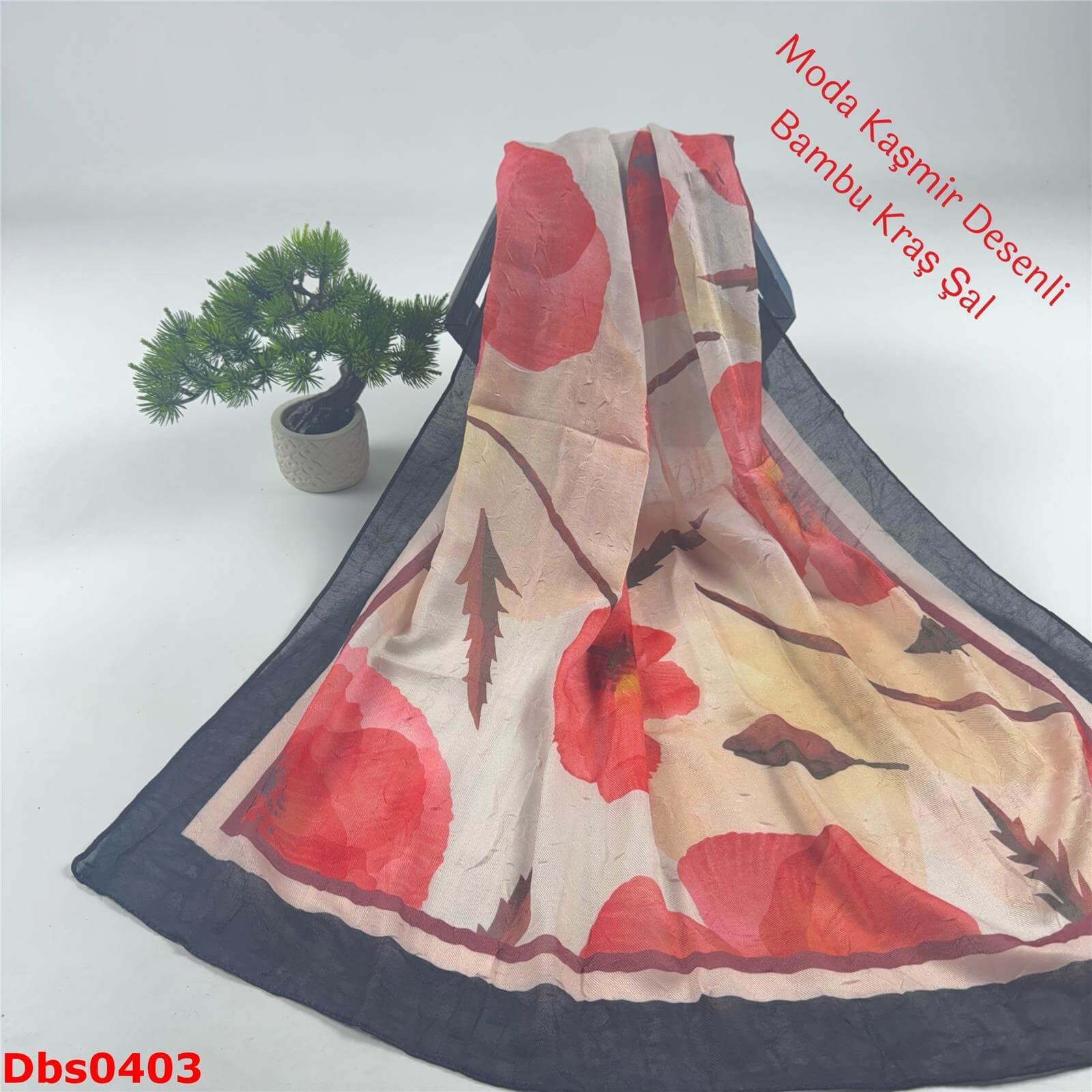K-177  Moda Kaşmir Desenli Bambu Kraş Şal