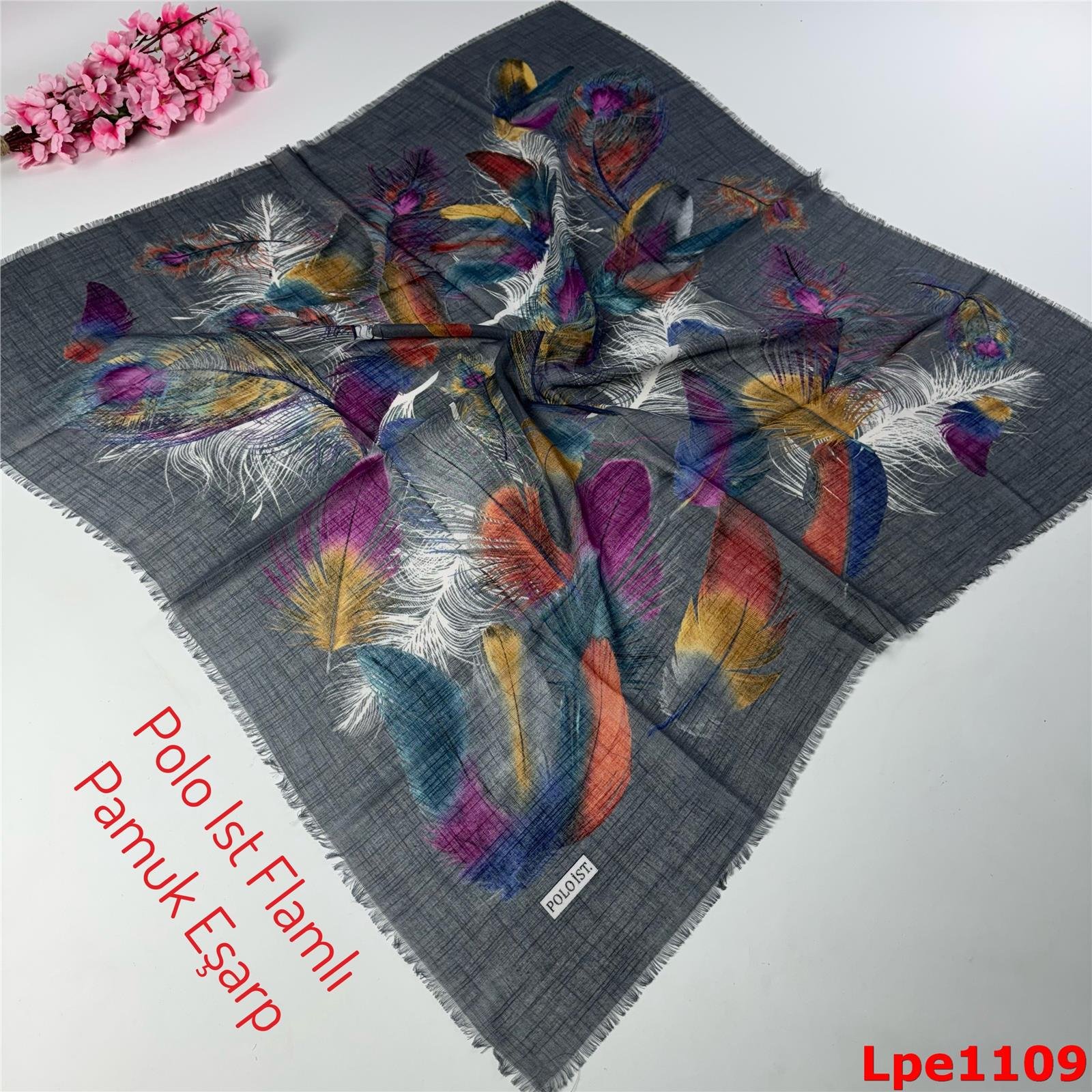 N-152 Polo İst Flamlı Pamuk Eşarp