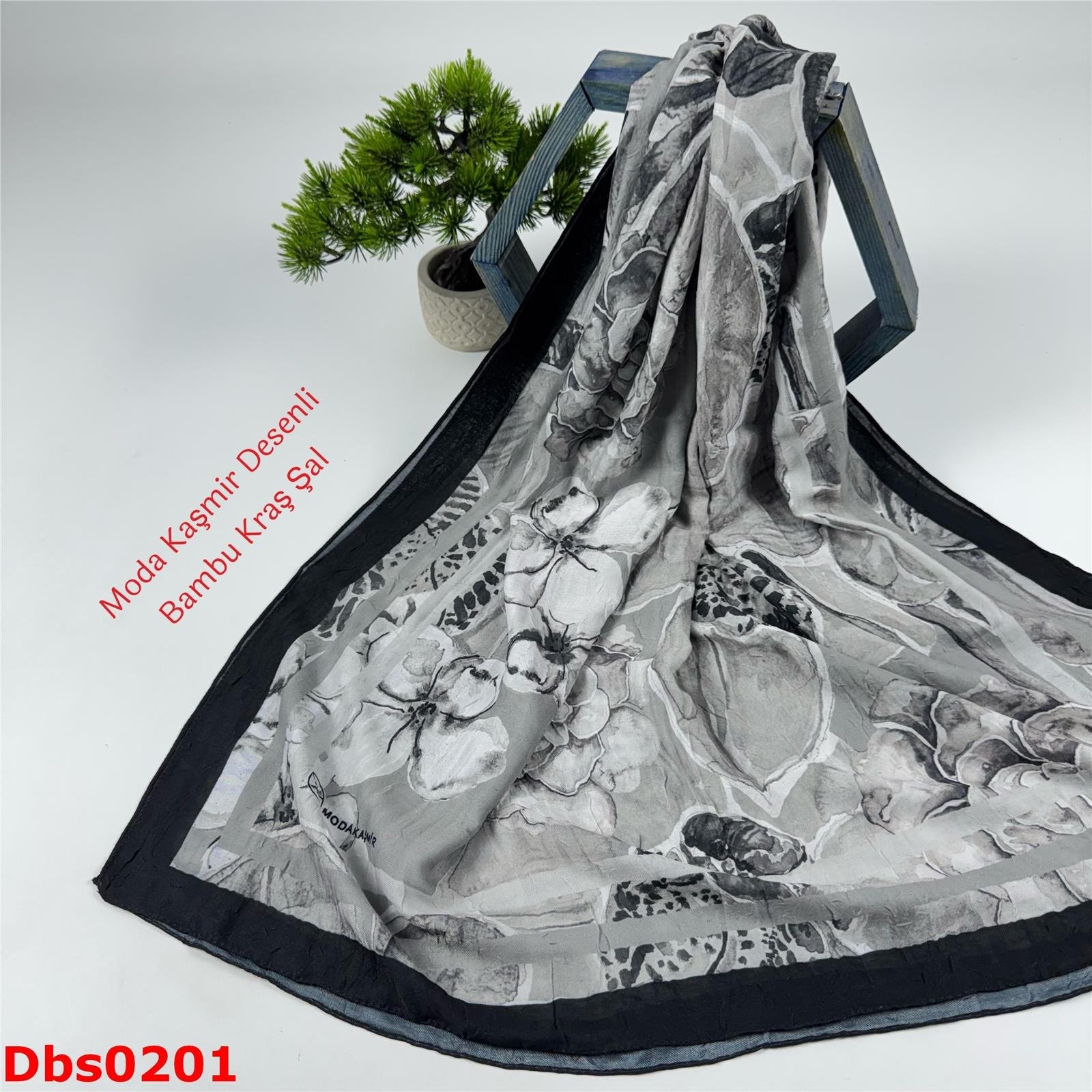 K-139 Moda Kaşmir Desenli Bambu Kraş Şal