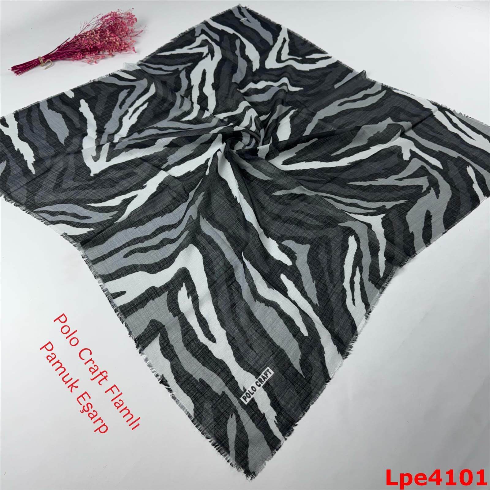 O-054 Polo Craft Flamlı Pamuk Eşarp