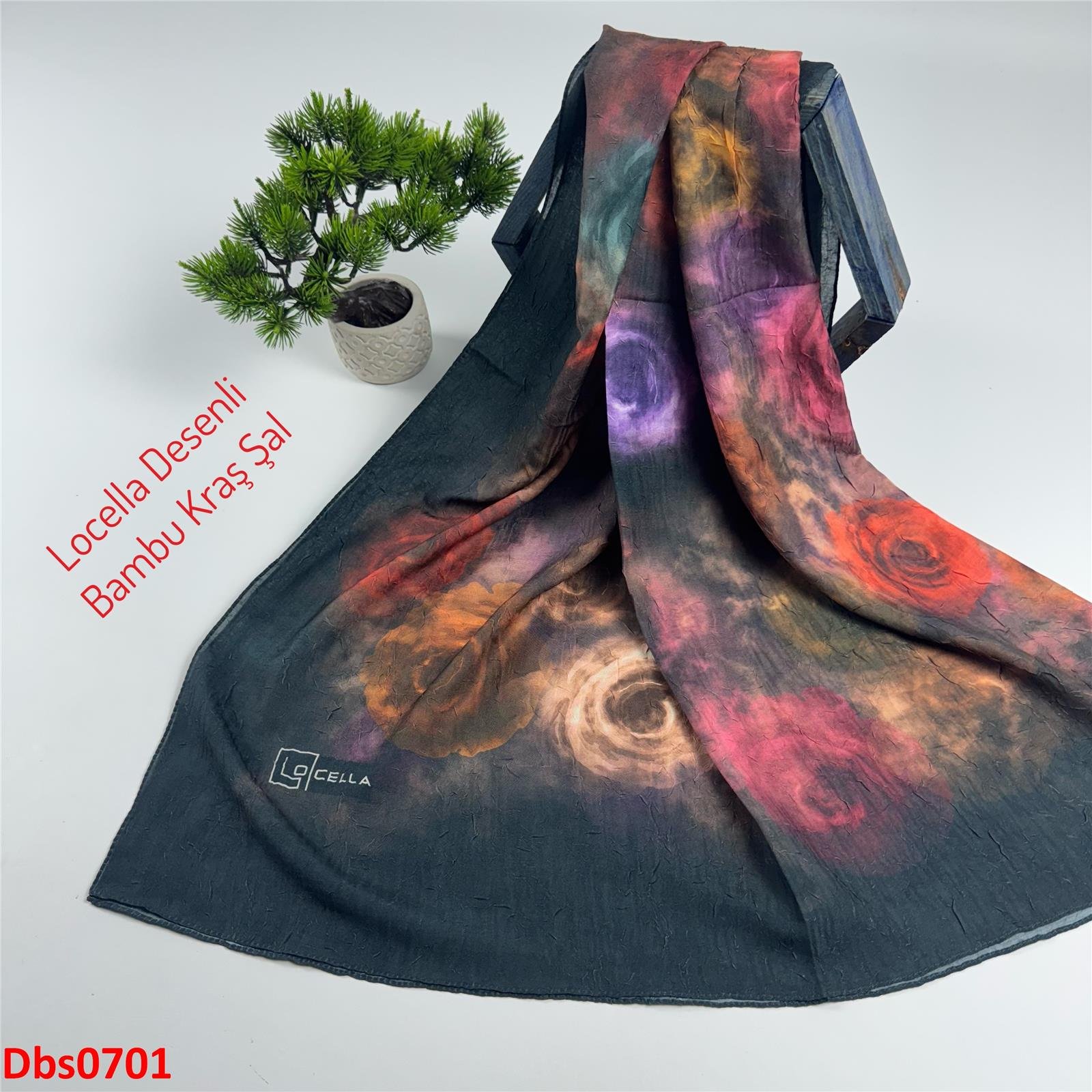 ZE-017 Locella Desenli Bambu Kraş Şal
