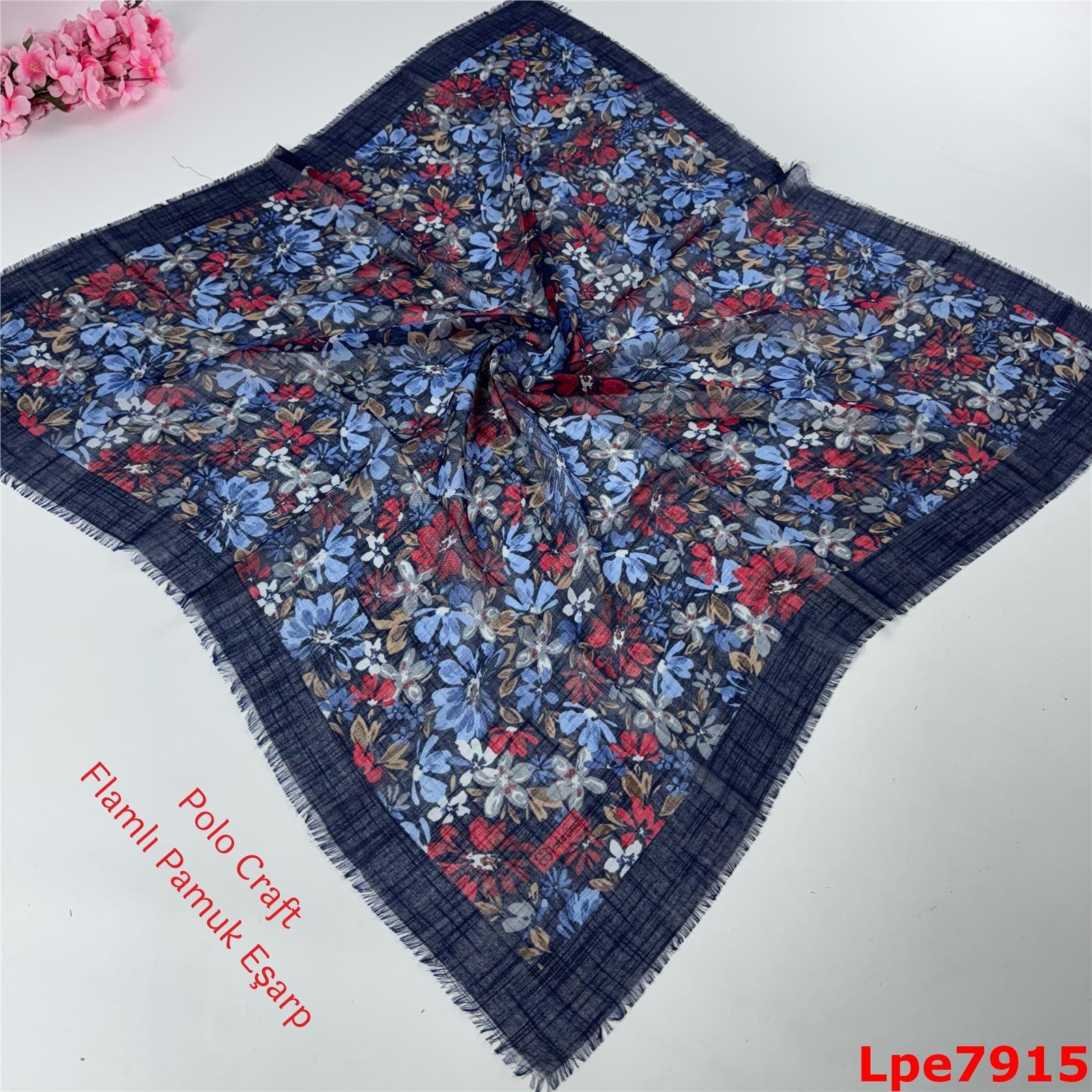 N-151 Polo Craft Flamlı Pamuk Eşarp